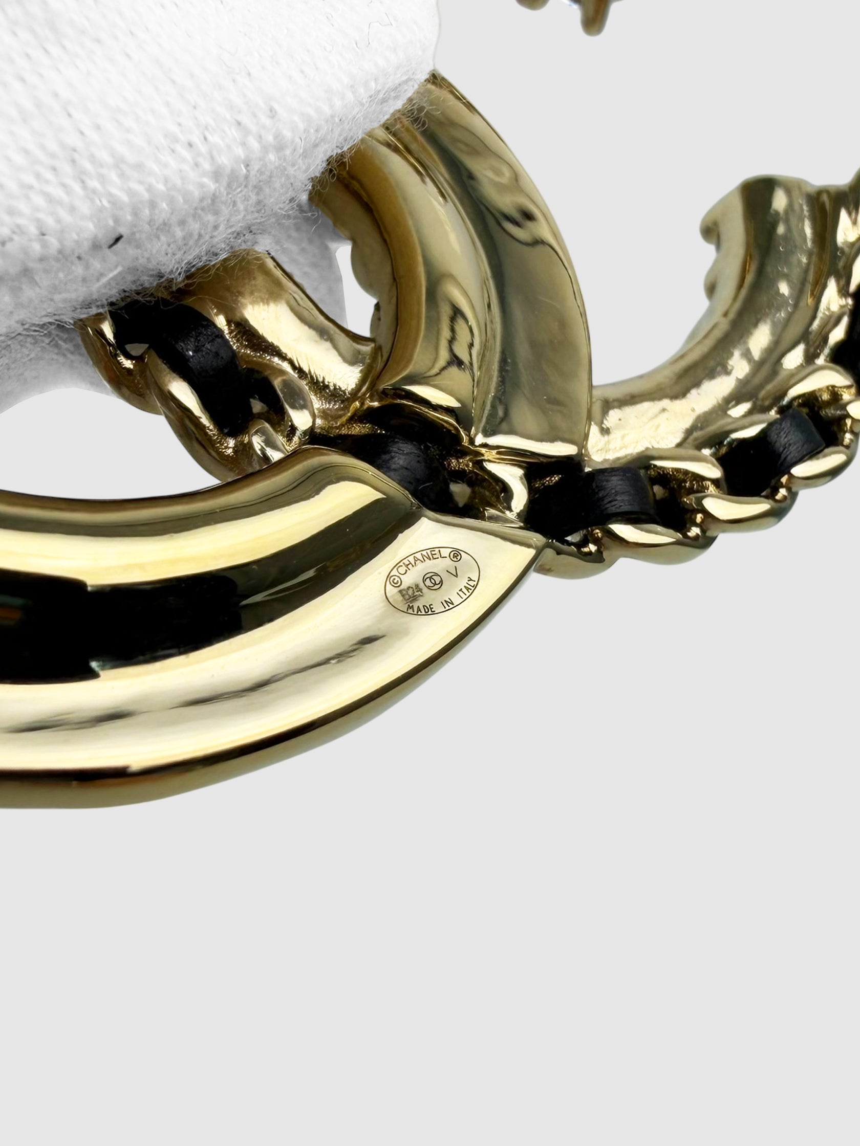 Faux Pearl CC Brooch