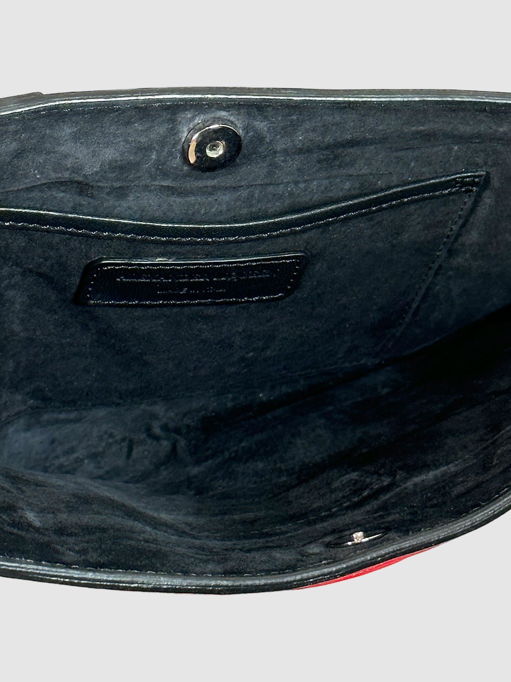 Patchwork Floral Leather Clutch