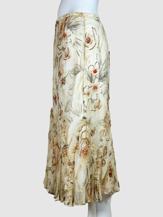 Jon Maxi Floral Silk Skirt - Size S