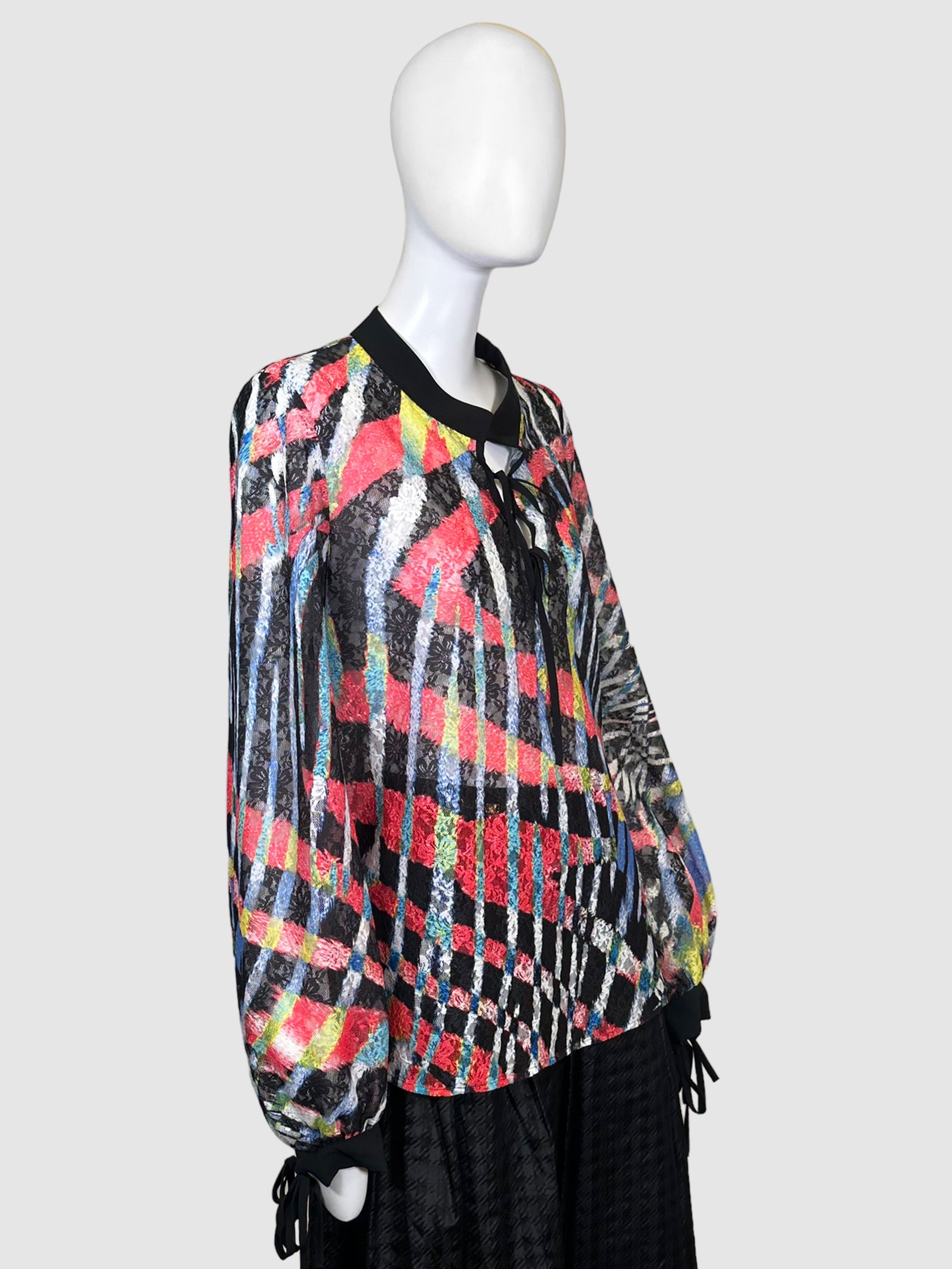 Just Cavalli Printed Sheer Top - Size 44