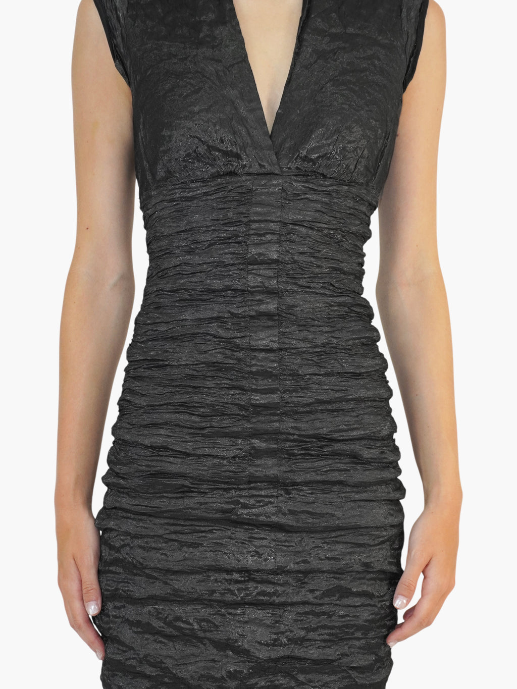 Metallic Crinkled Dress