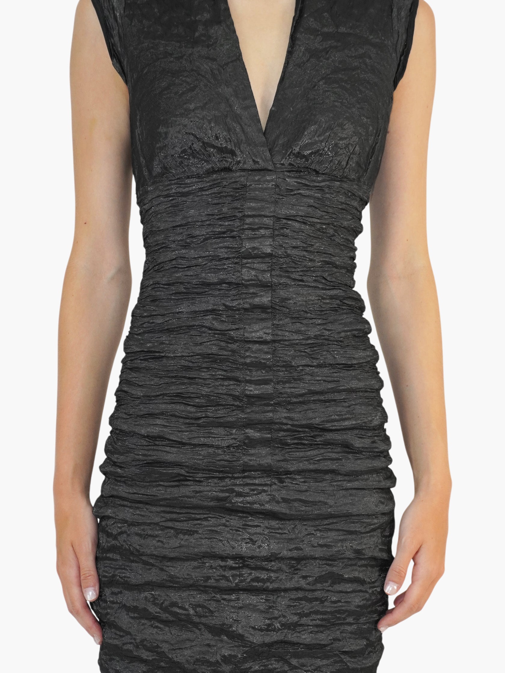 Metallic Crinkled Dress