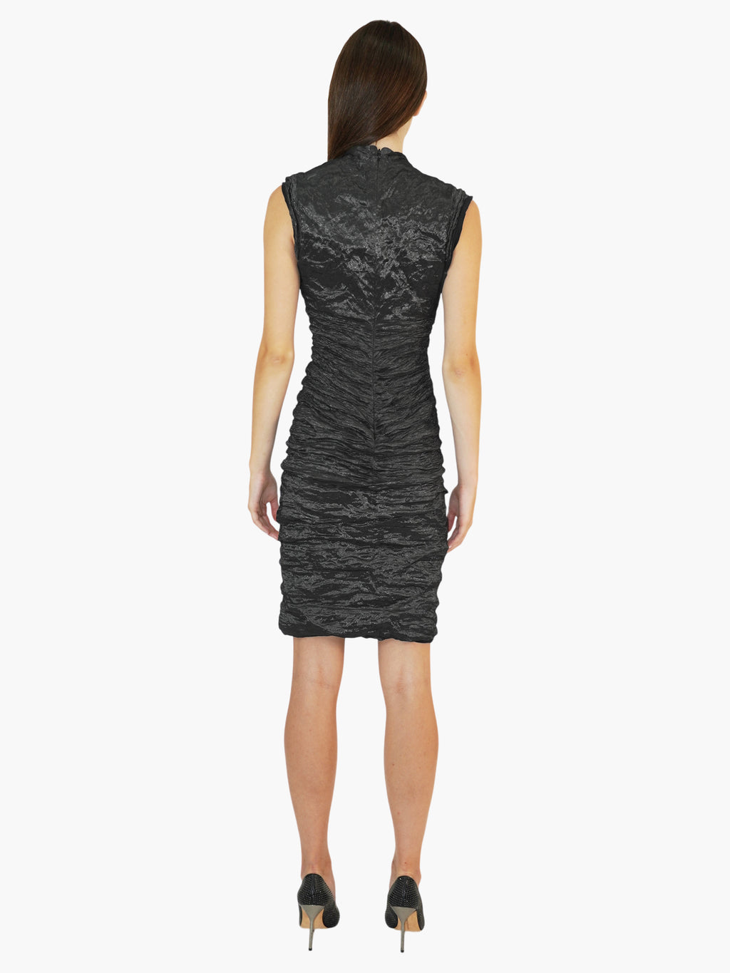 Metallic Crinkled Dress