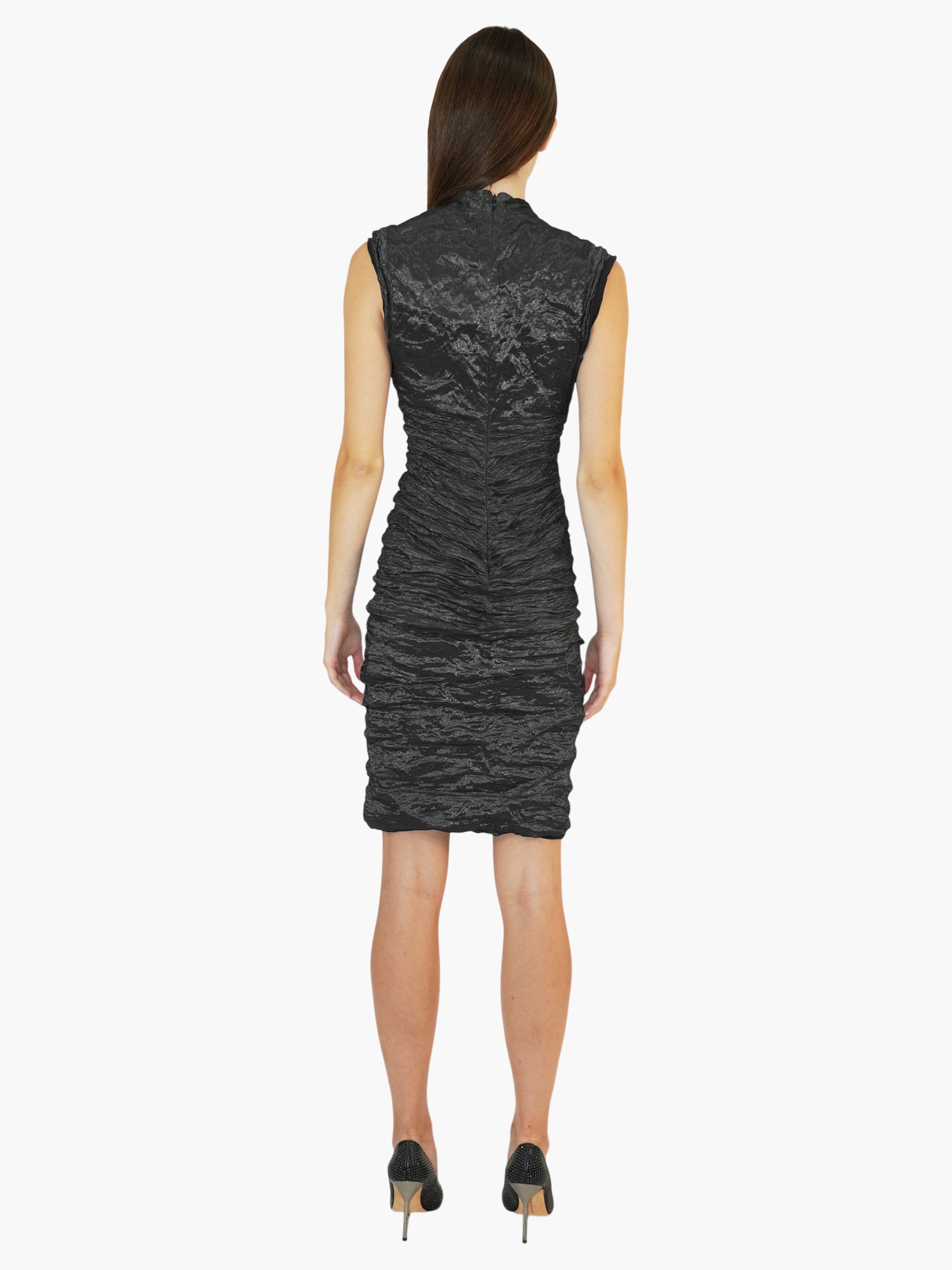 Metallic Crinkled Dress