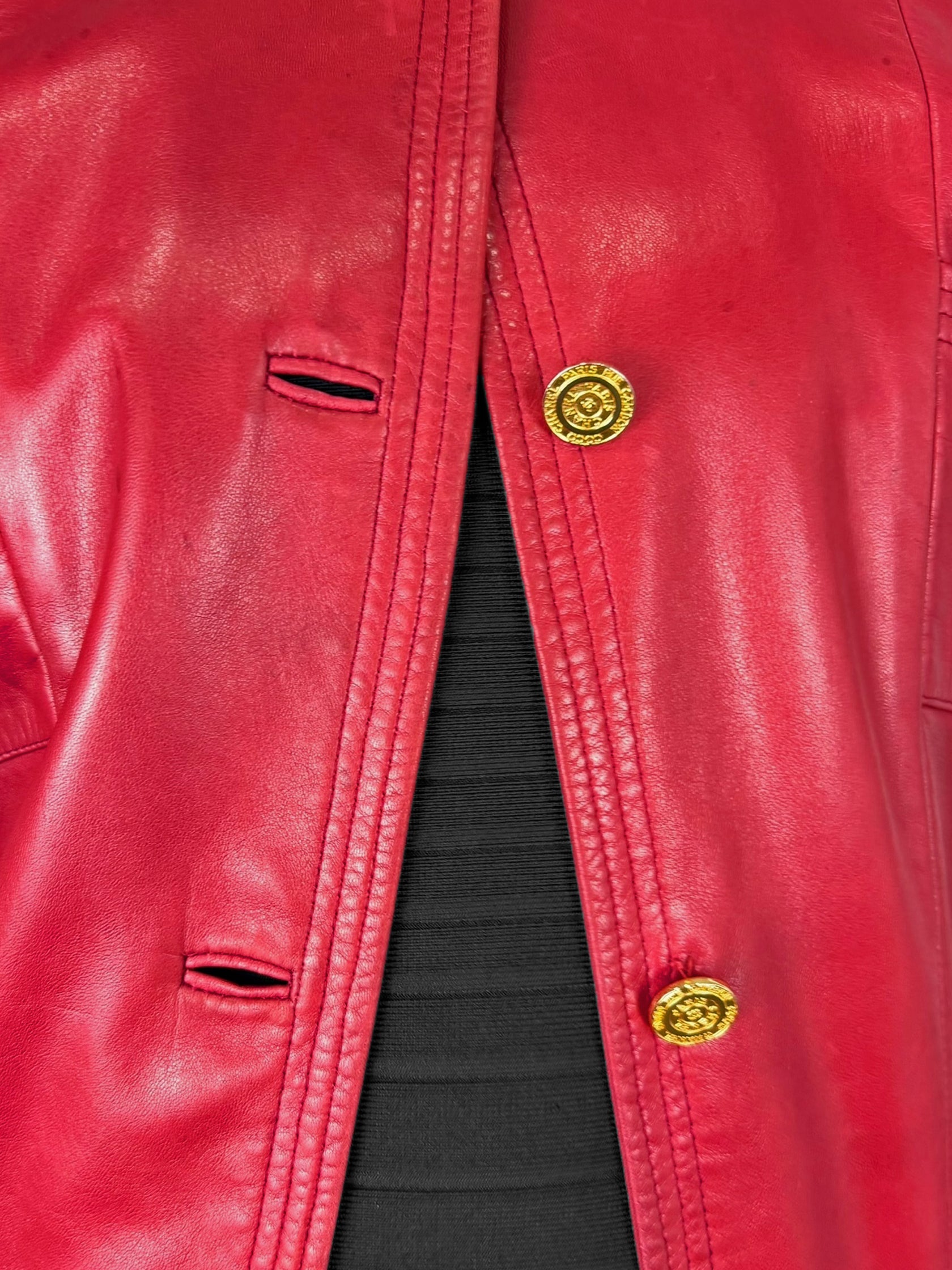 Leather Single-Breasted Jacket