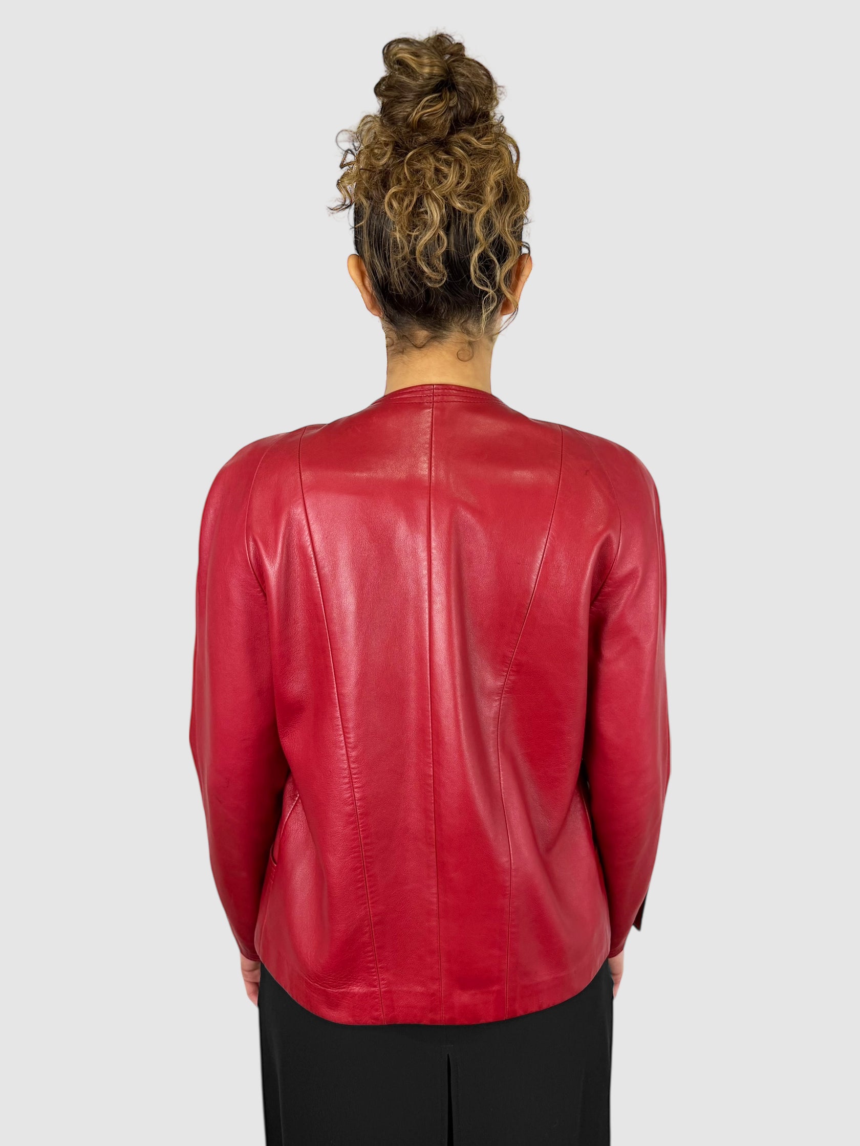 Leather Single-Breasted Jacket