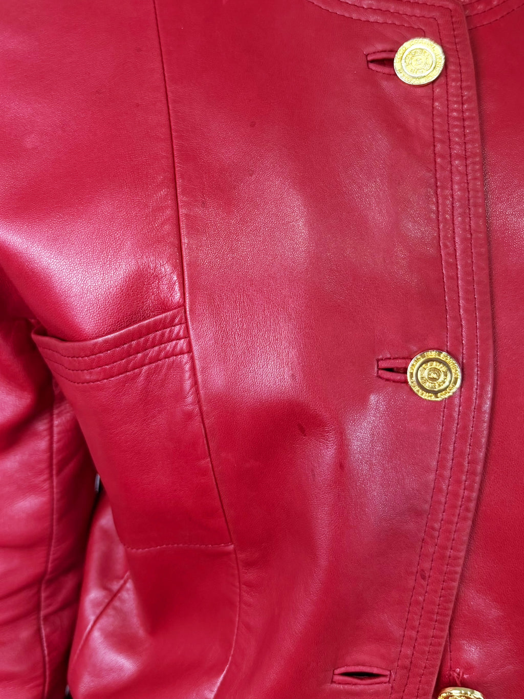 Leather Single-Breasted Jacket