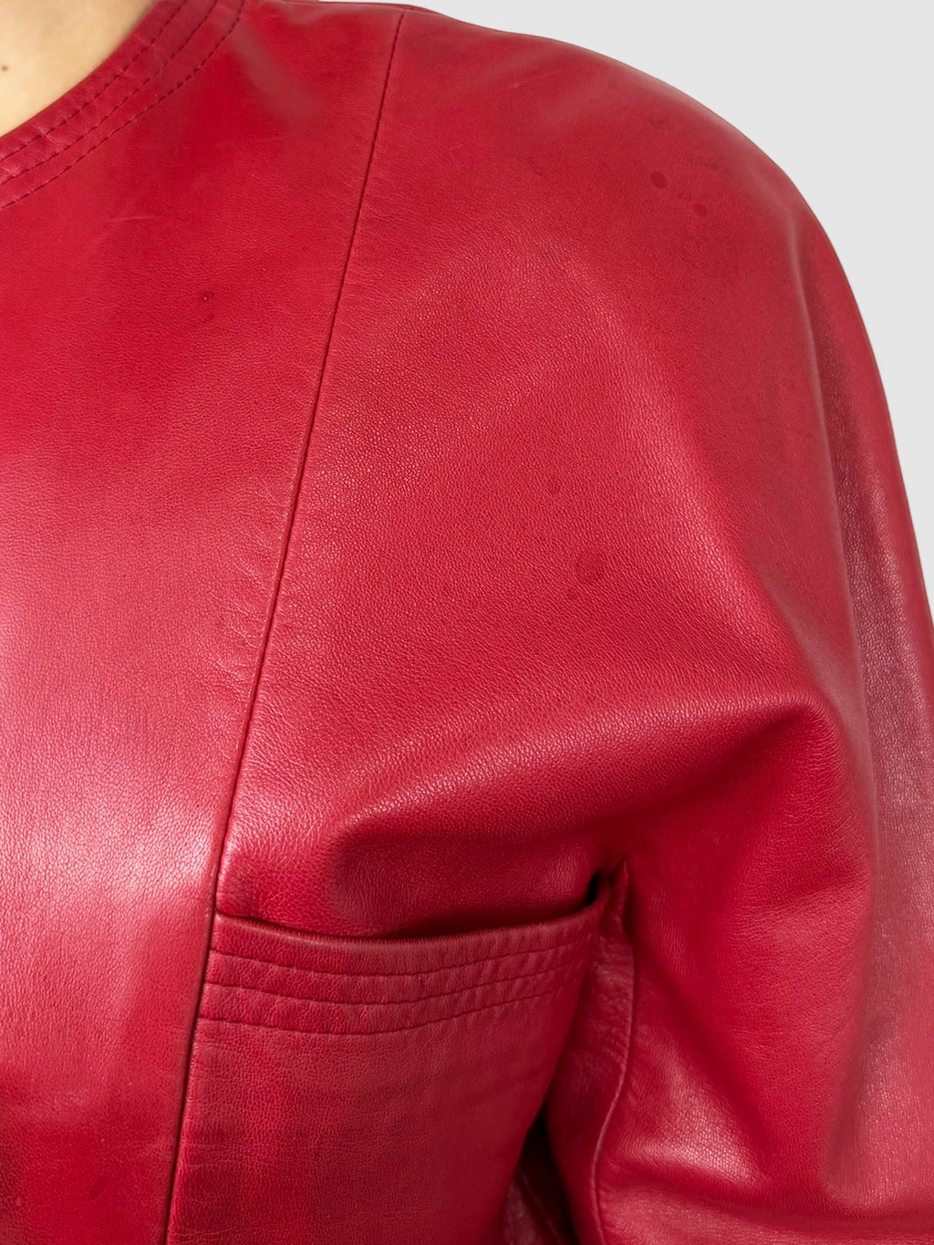 Leather Single-Breasted Jacket