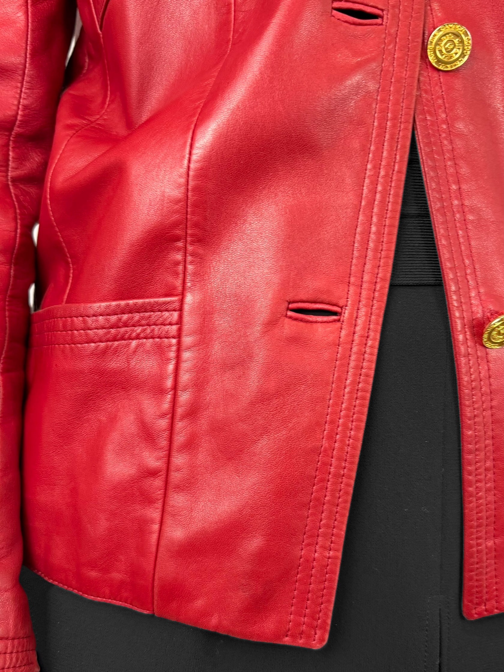 Leather Single-Breasted Jacket