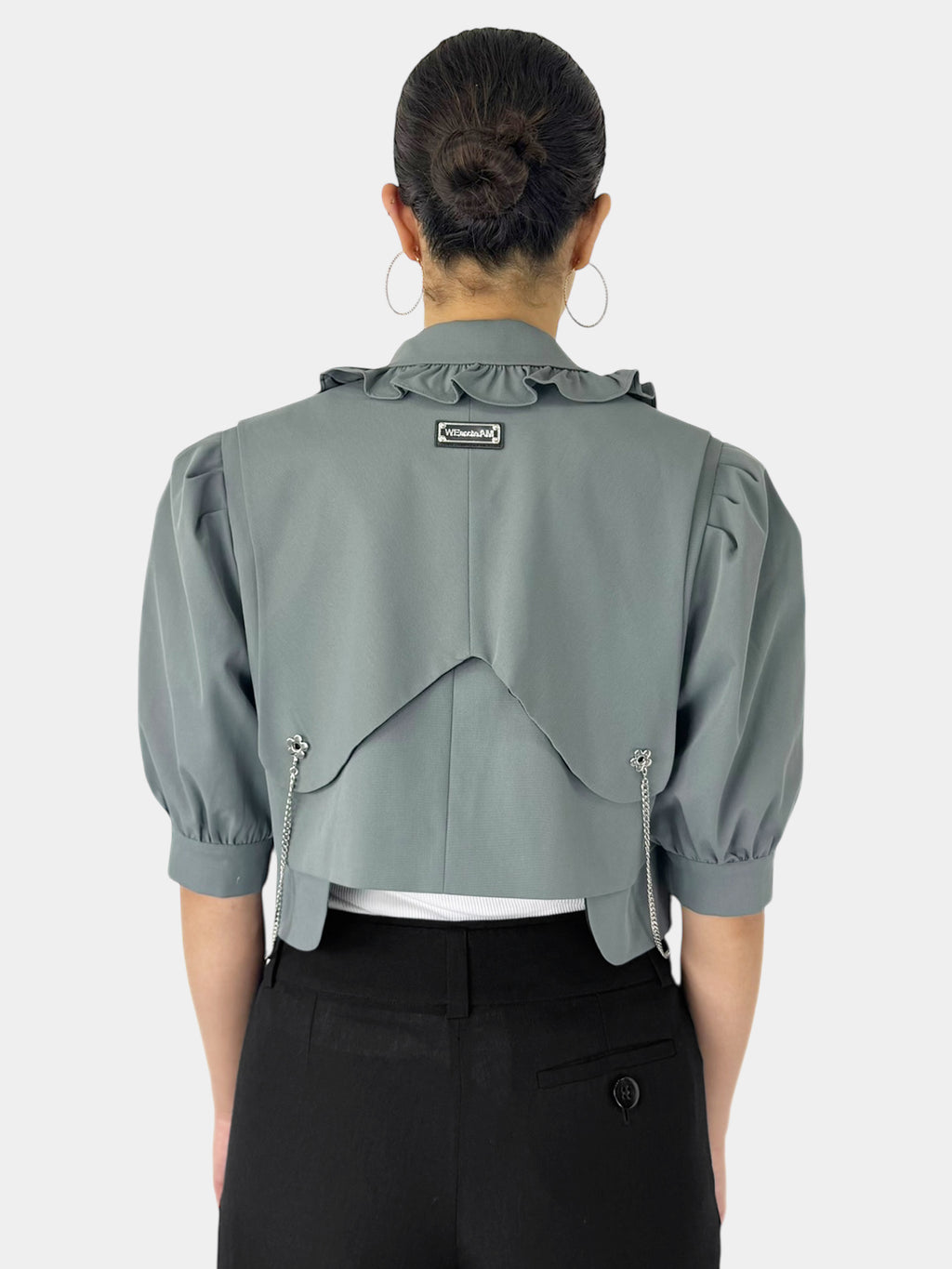 Cropped Single-Button Jacket
