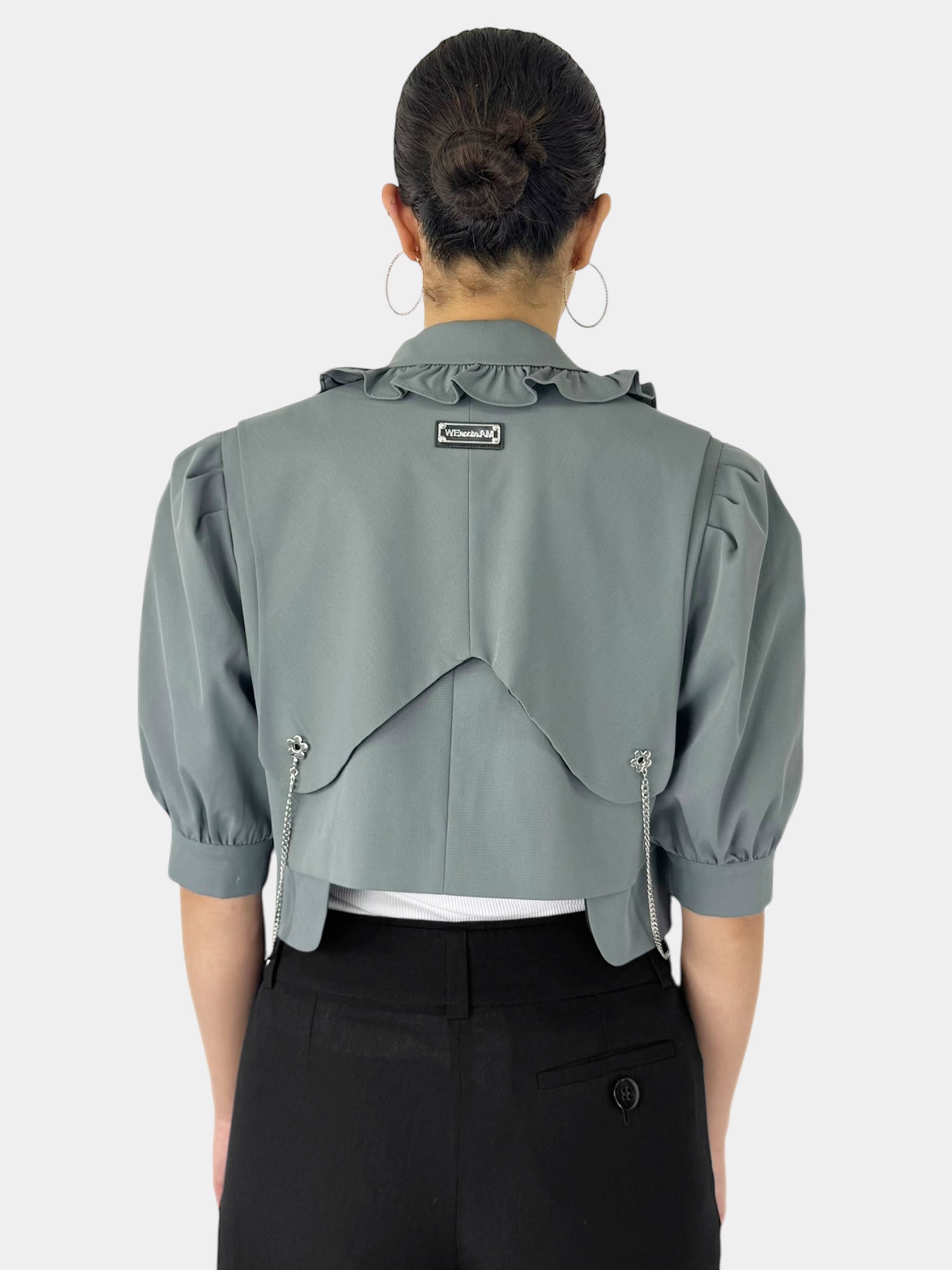 Cropped Single-Button Jacket