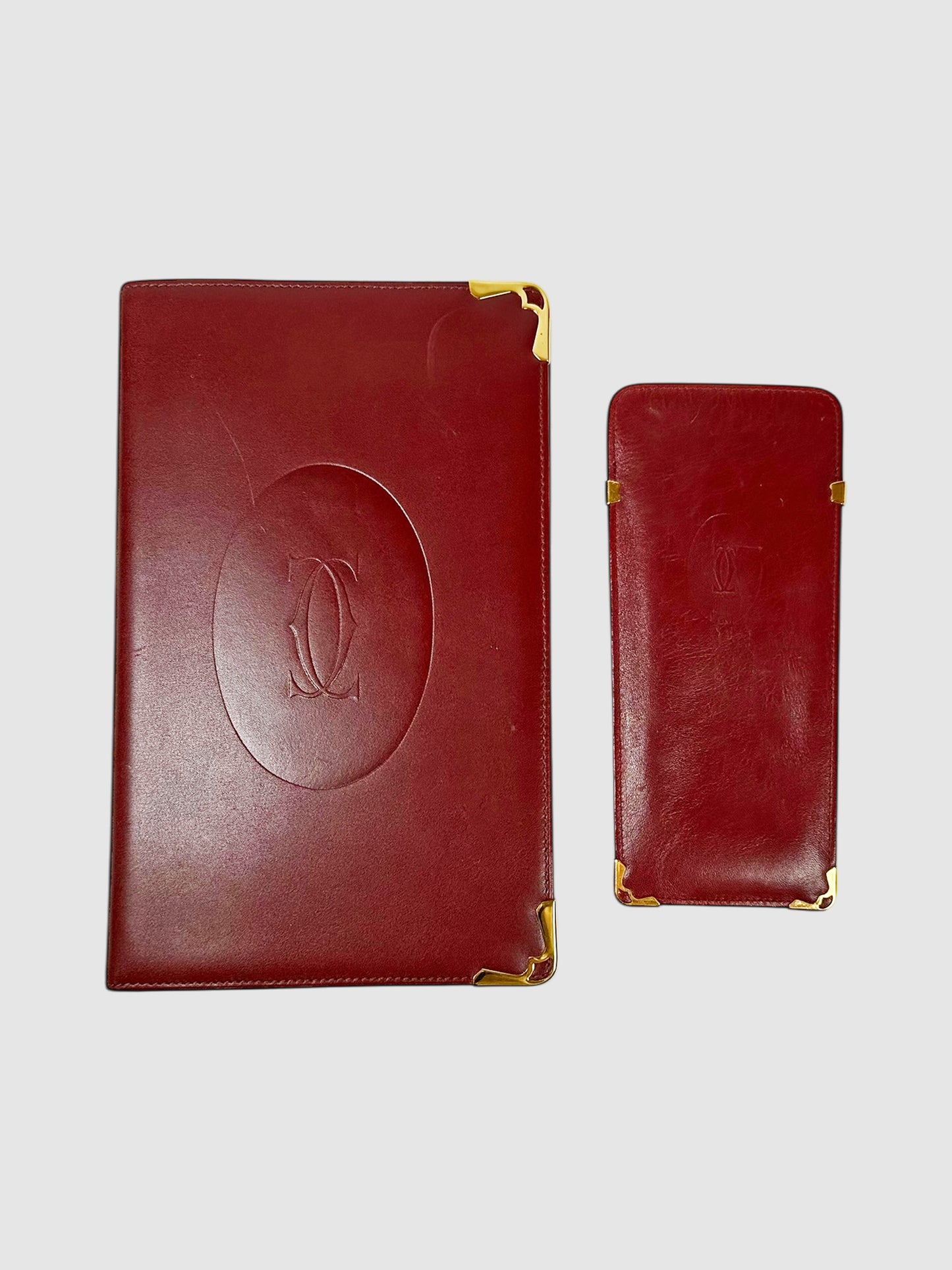 Must de Cartier Address Book and Glasses Case Set