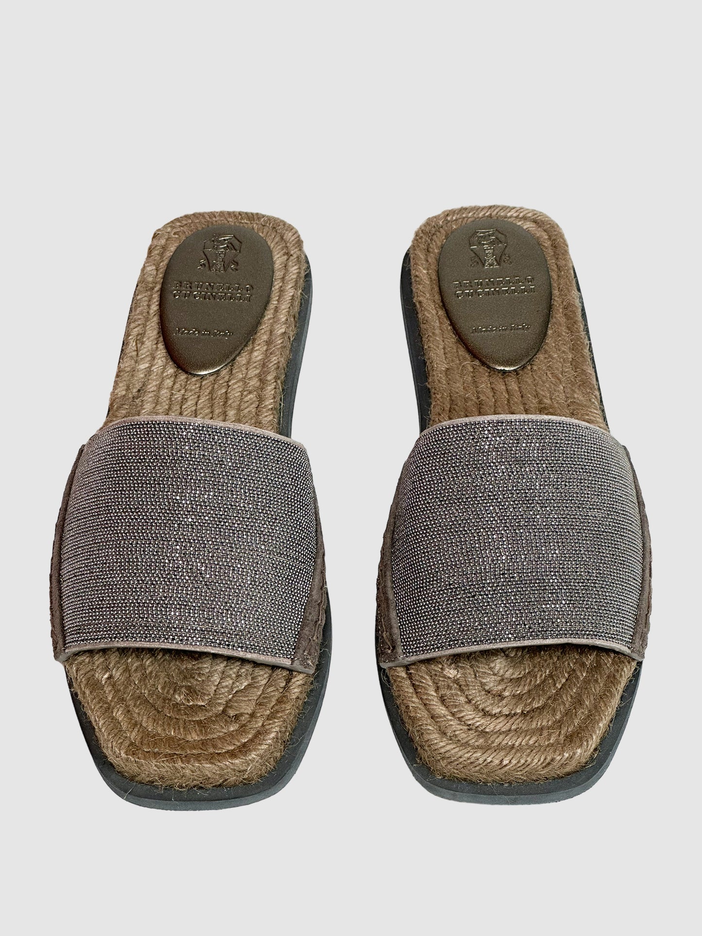 Sparkling Accent Suede Slides - Size 38.5