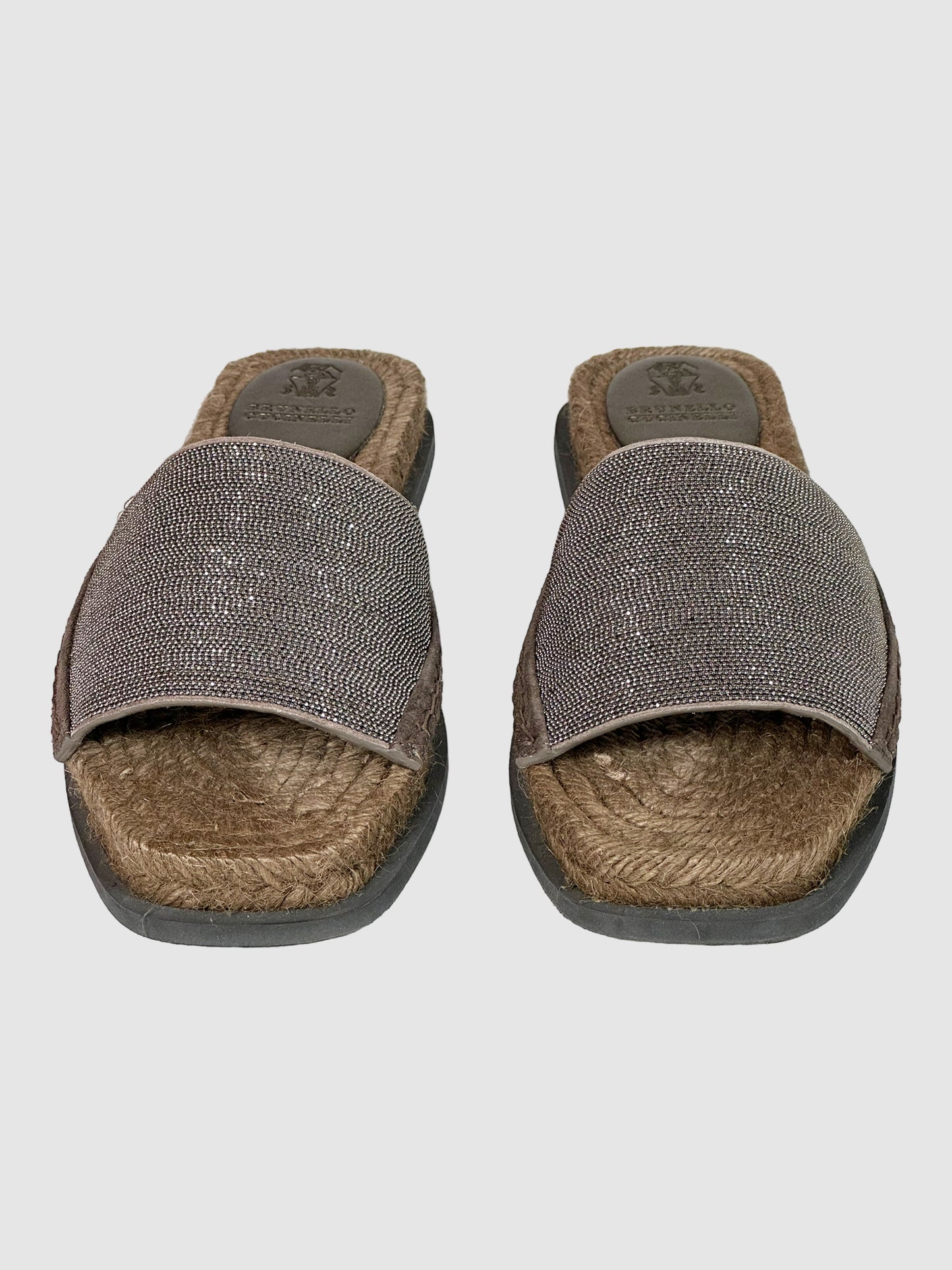 Sparkling Accent Suede Slides - Size 38.5