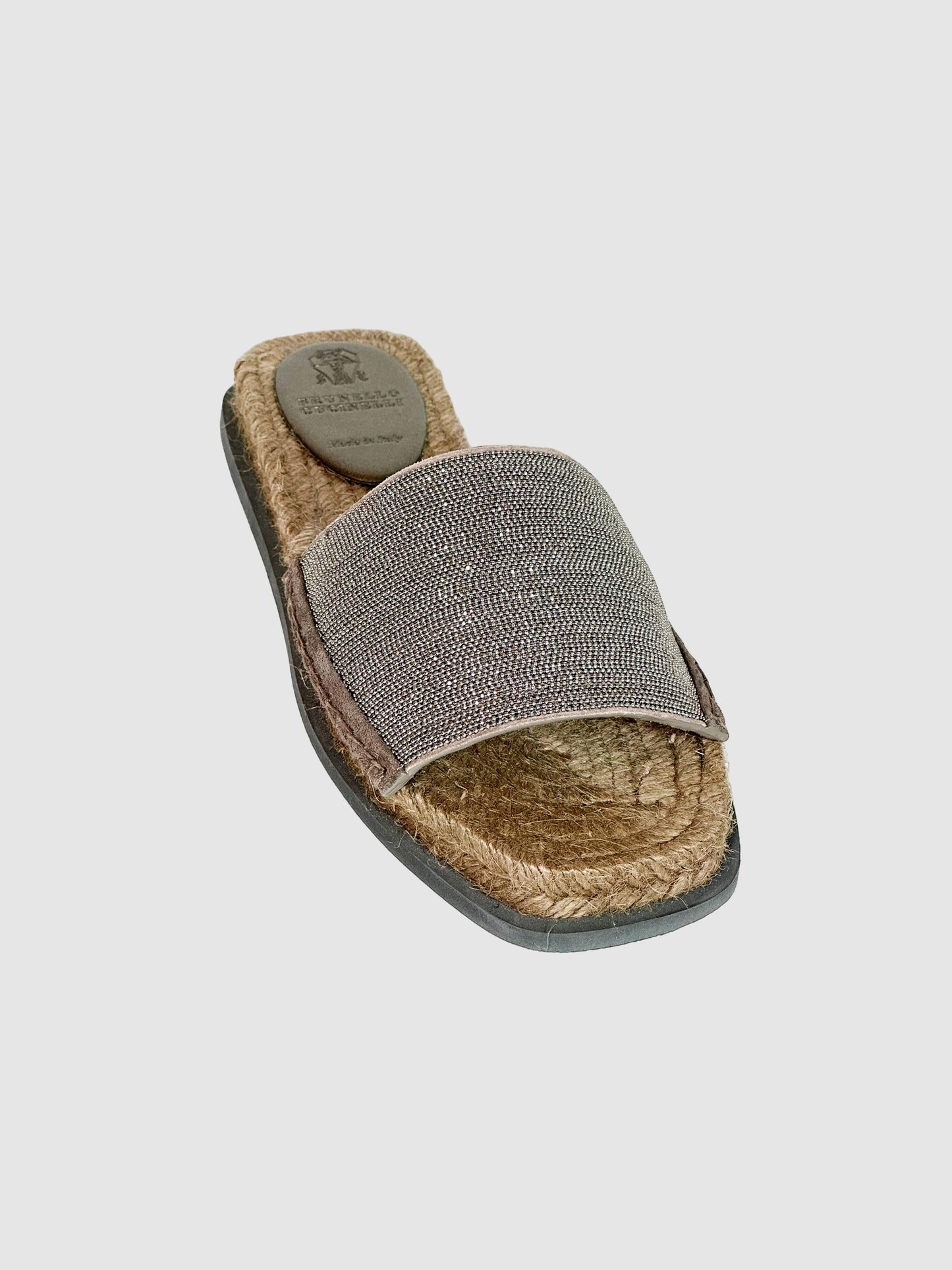 Sparkling Accent Suede Slides - Size 38.5