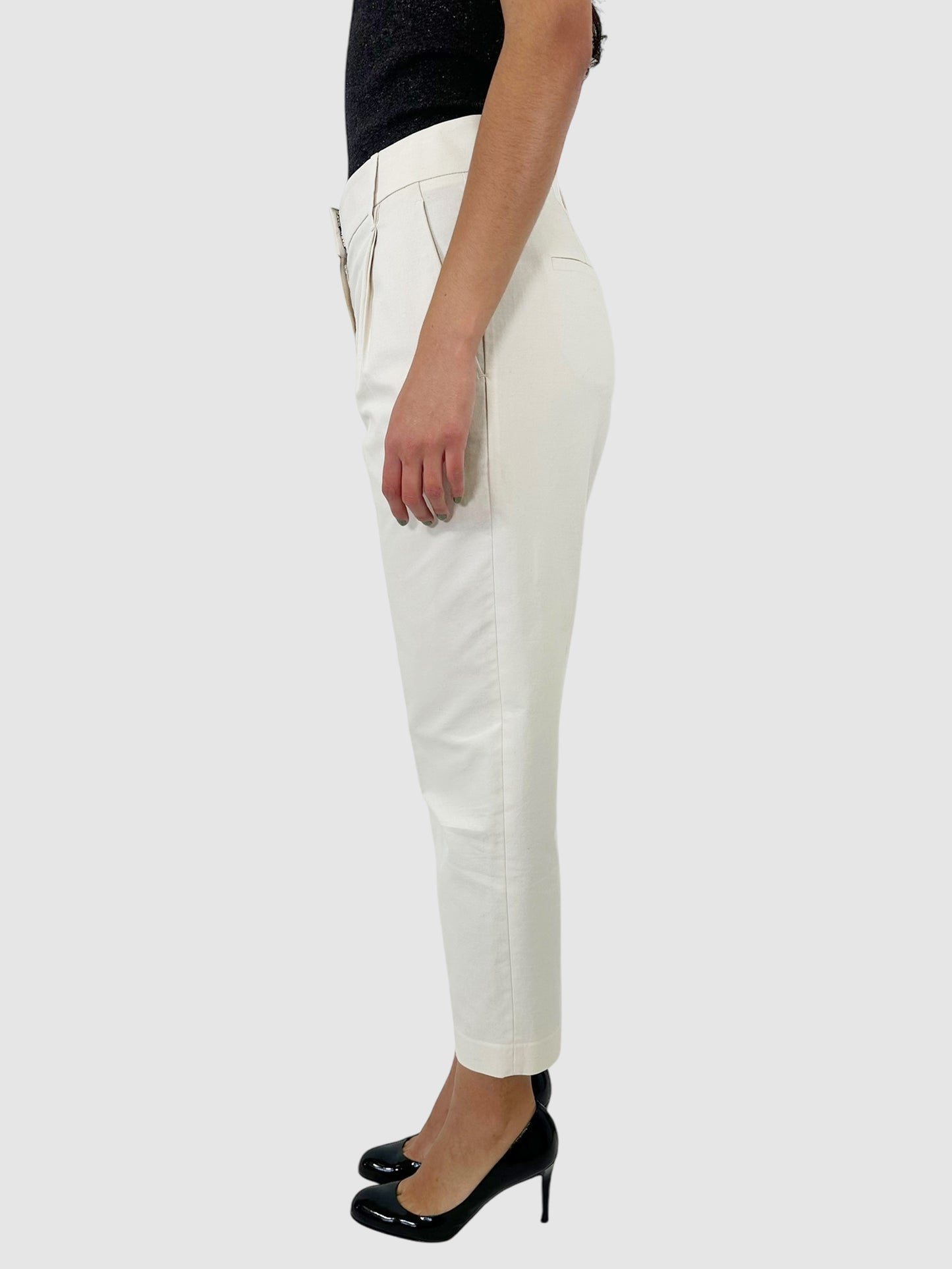 High-Rise Pleated Crop Pants - Size 6