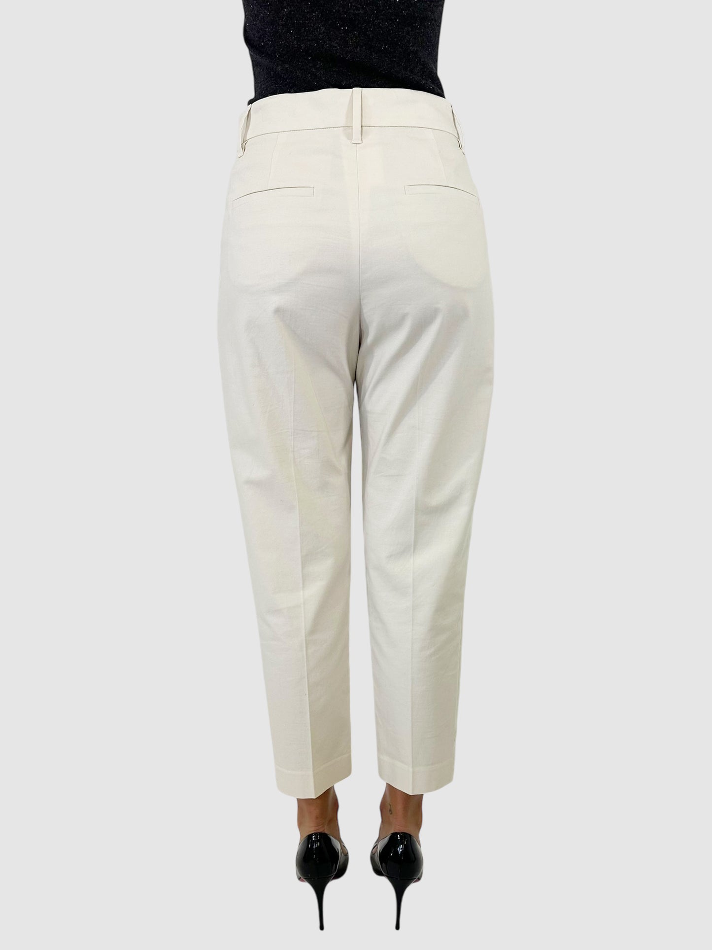 High-Rise Pleated Crop Pants - Size 6