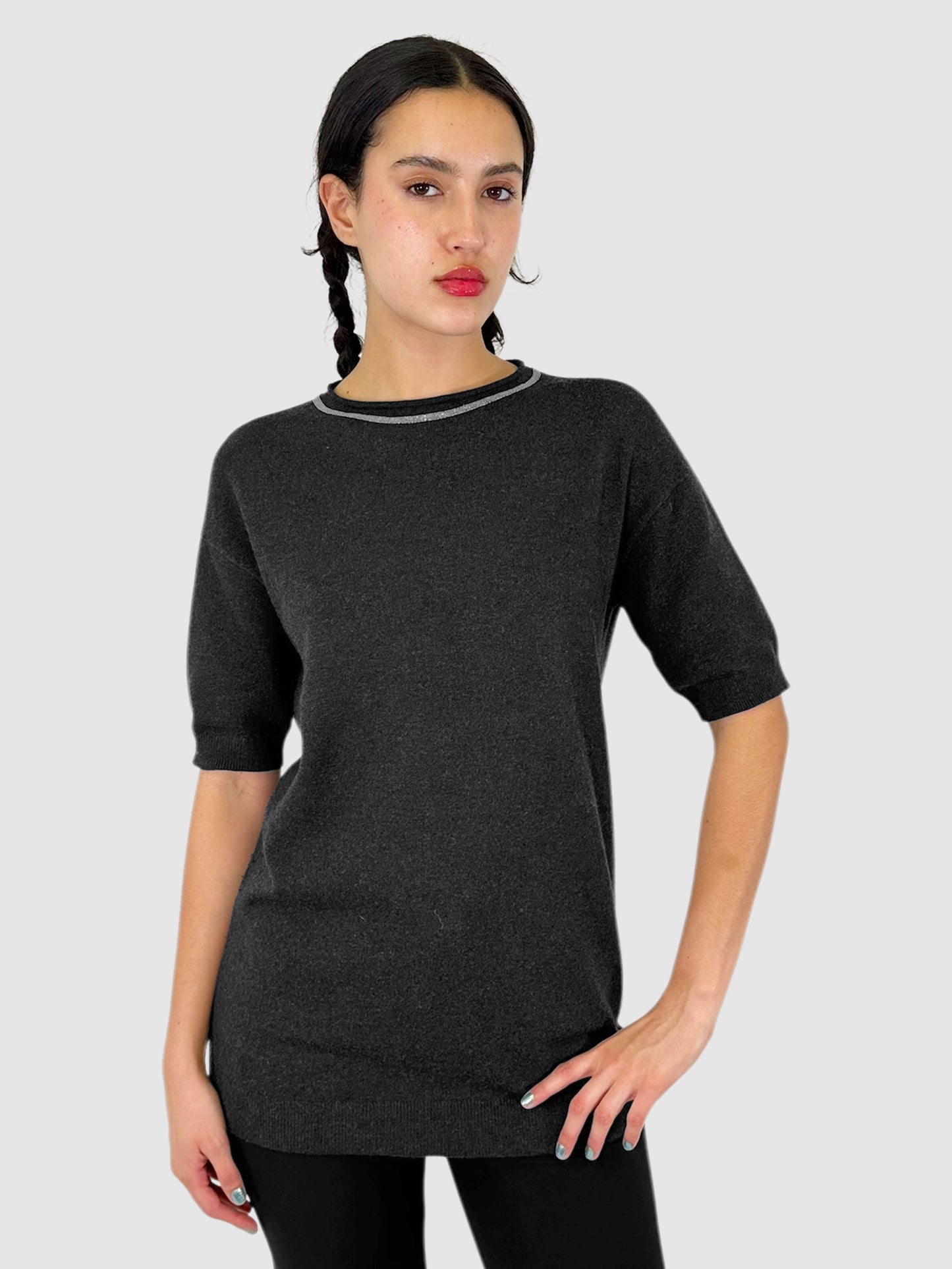 Monili Neckline Cashmere Sweater - Size S