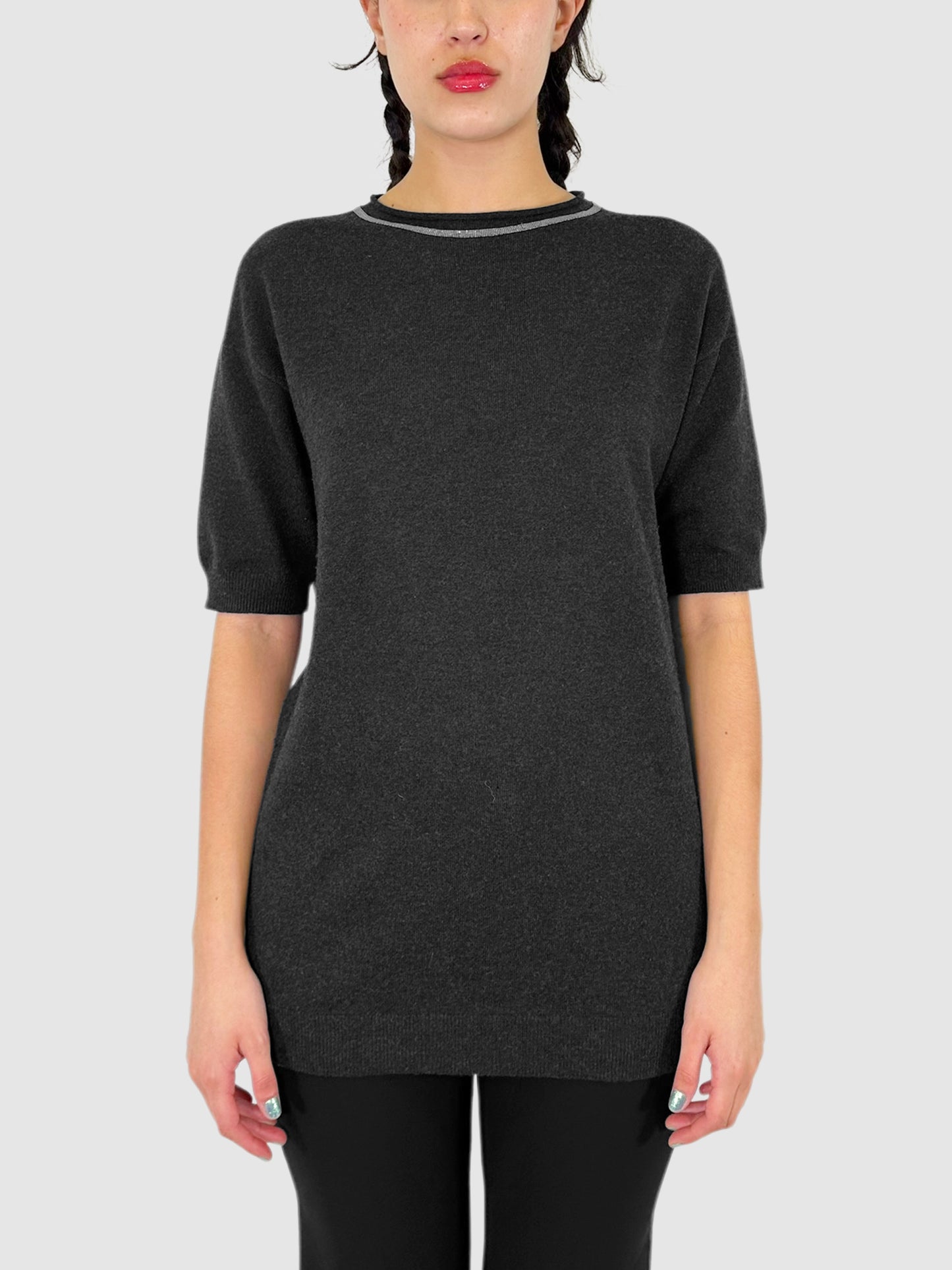 Monili Neckline Cashmere Sweater - Size S