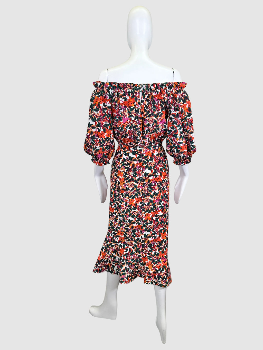 Floral Print Midi Dress - Size 2