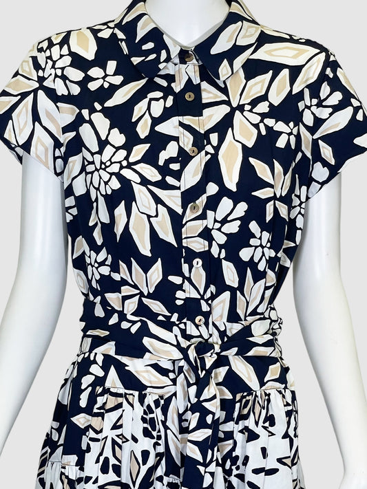 Diane Von Furstenberg Printed Shirt Dress - Size 12