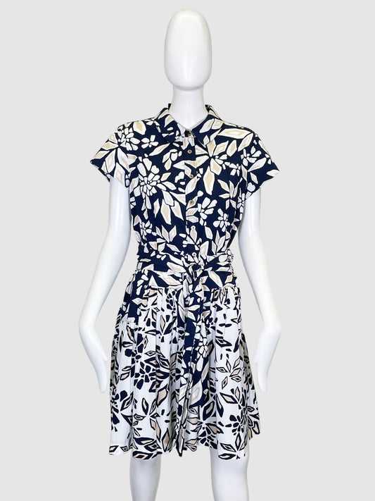 Diane Von Furstenberg Printed Shirt Dress - Size 12