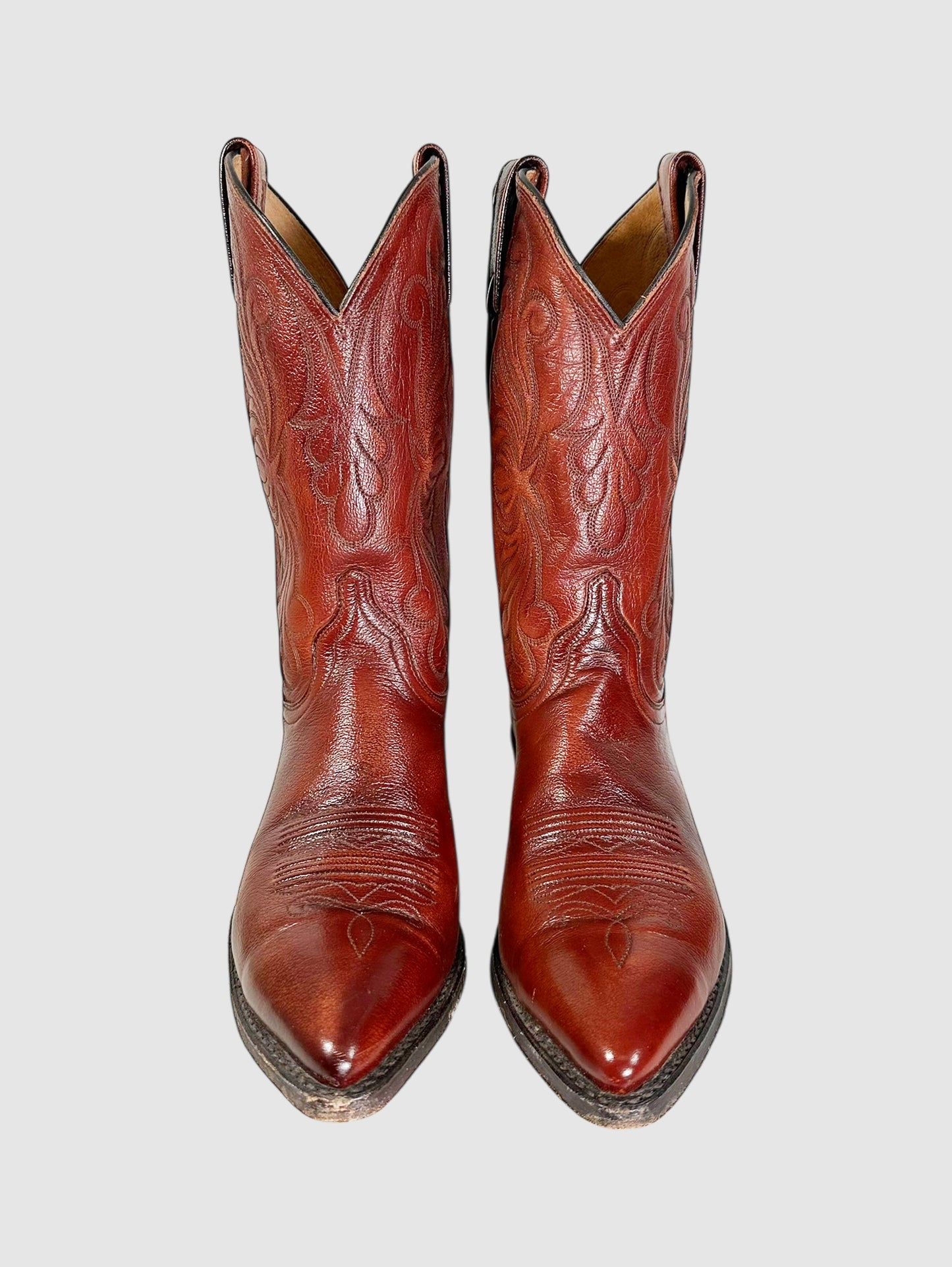 Leather Cowboy Boots - Size 8.5