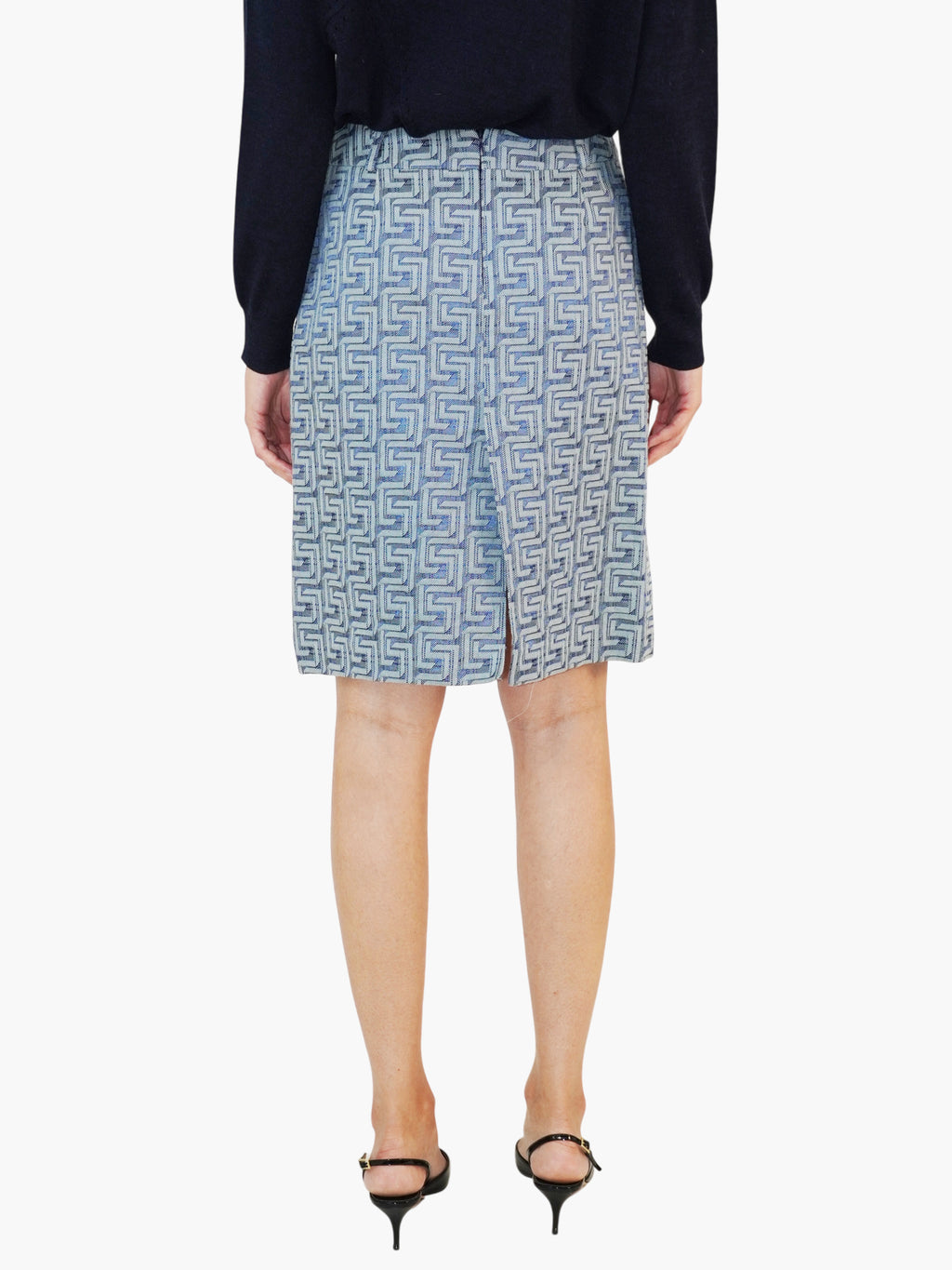 Printed Denim Skirt