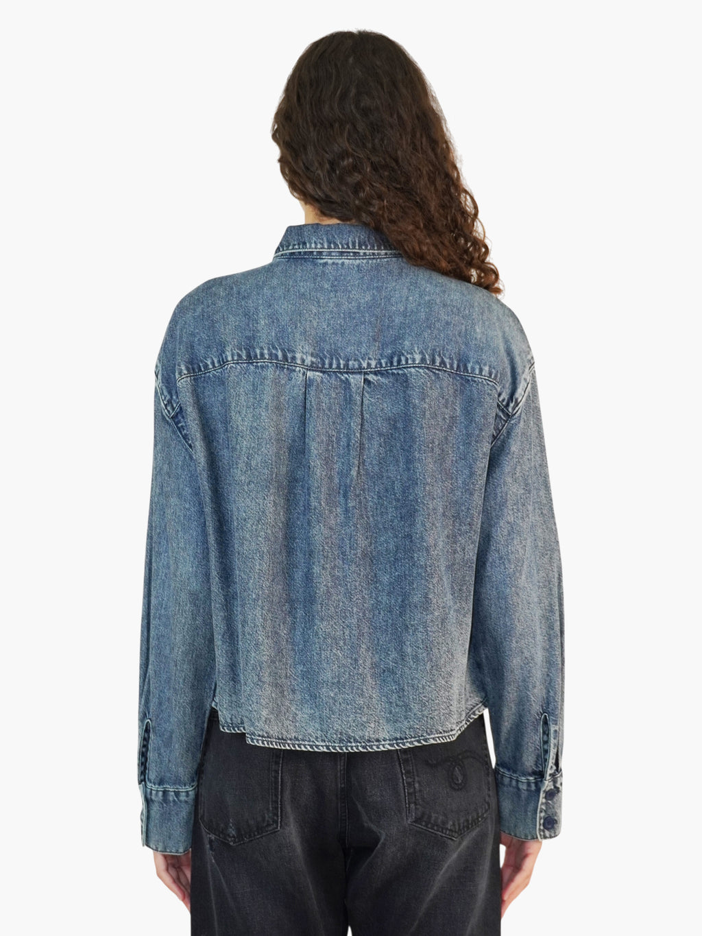 Denim Zip-Up Top