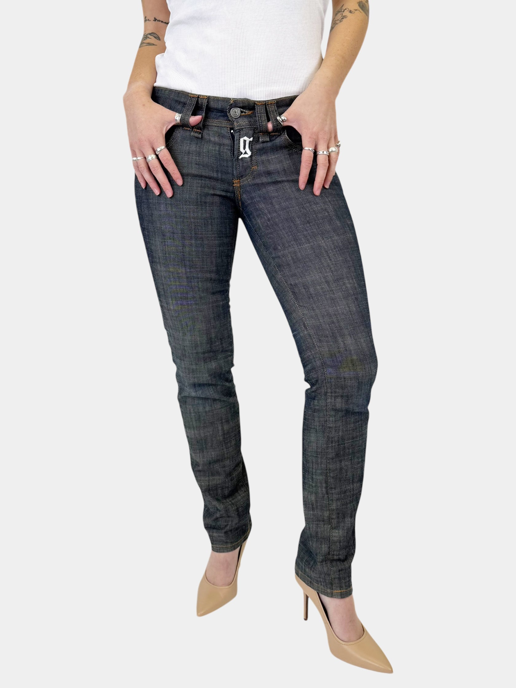 Dark Wash Low Rise Jeans