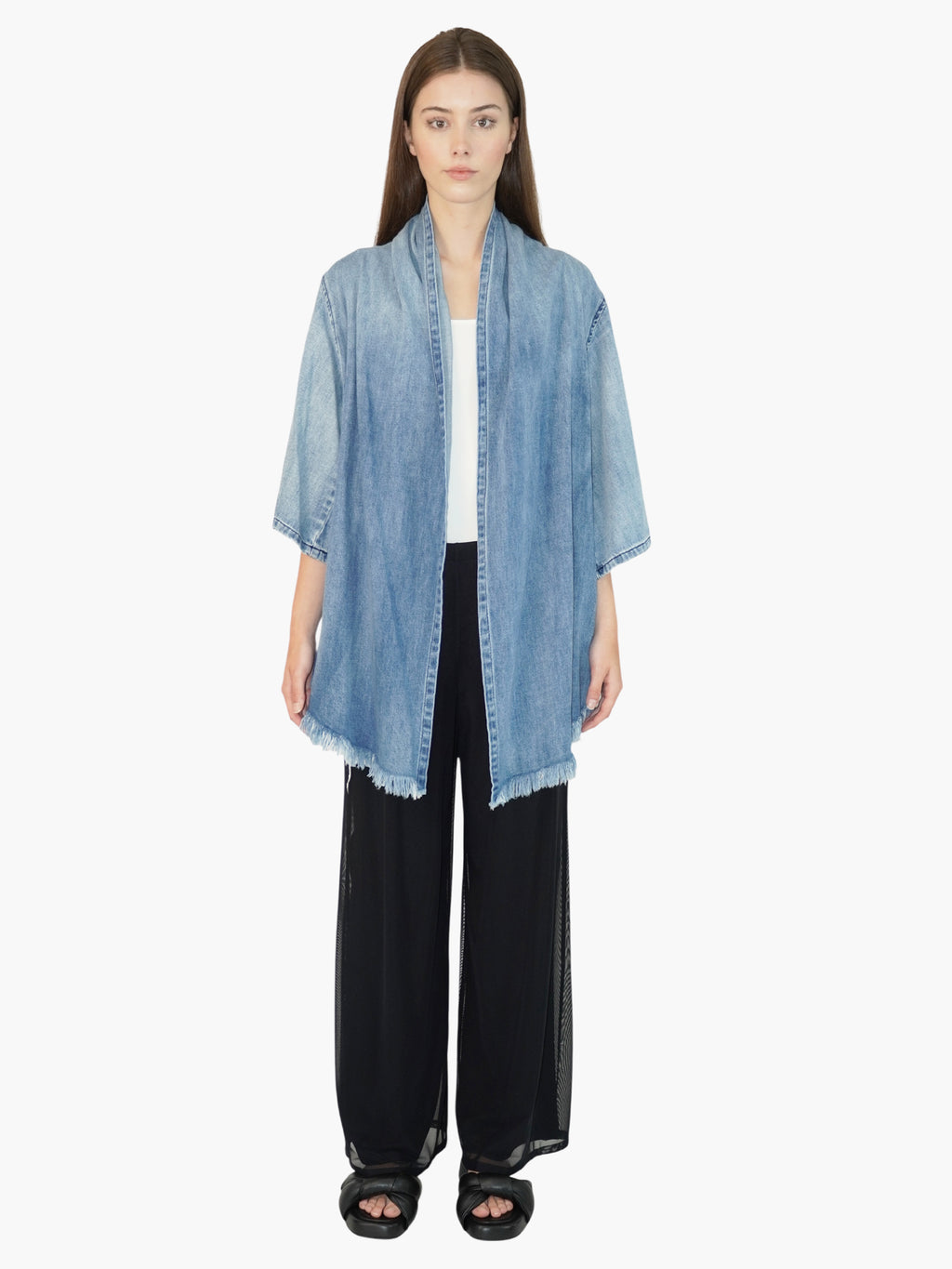 Denim Open Jacket