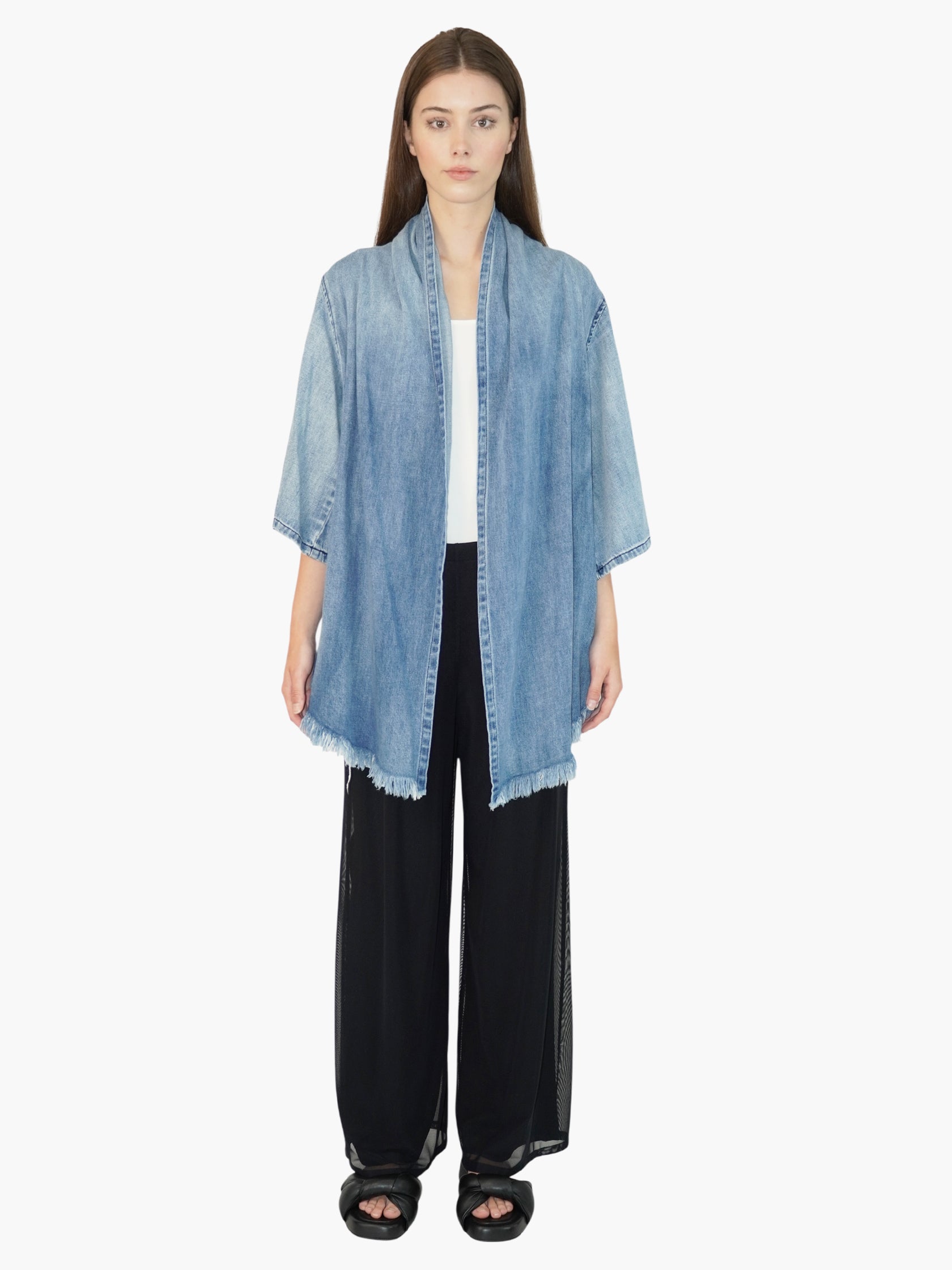 Denim Open Jacket