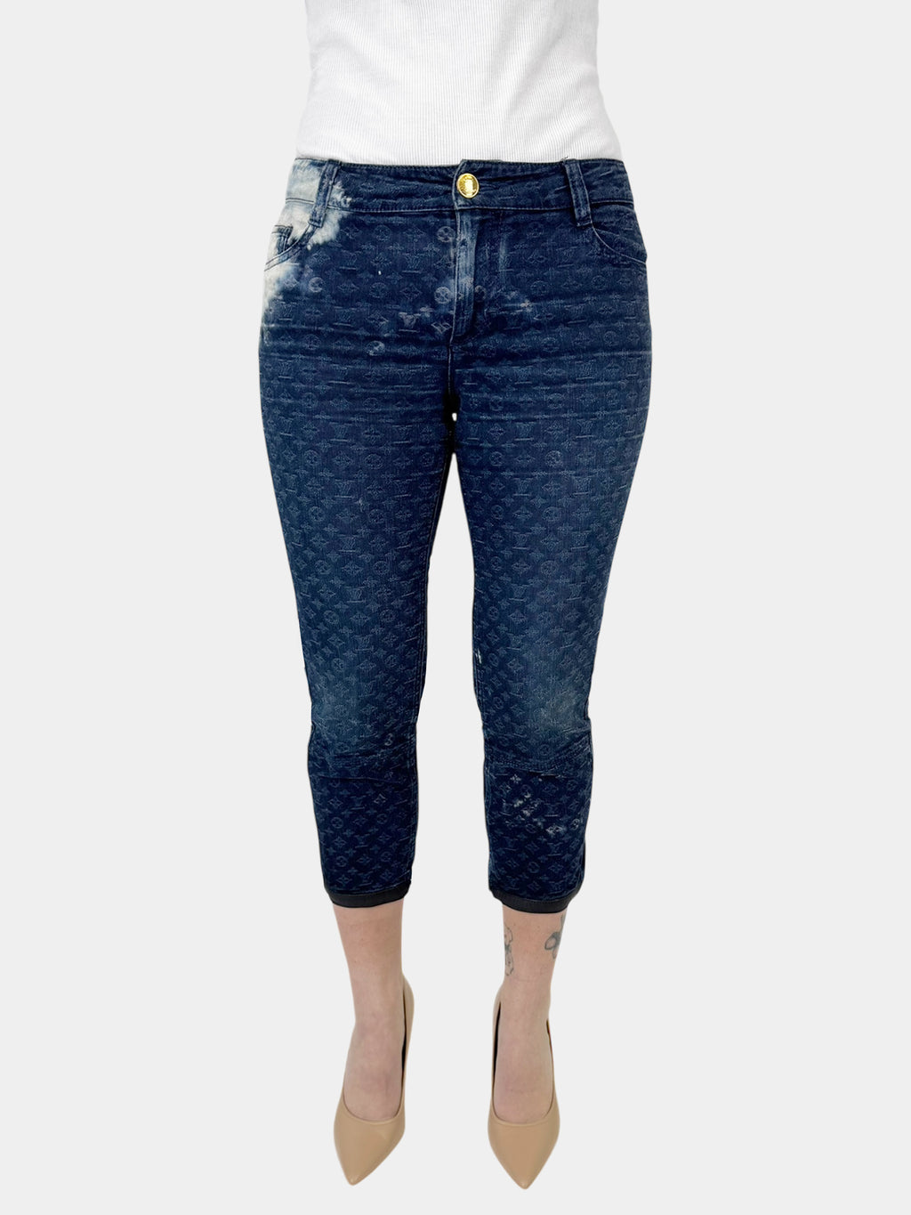 Monogram Skinny Capri Jeans
