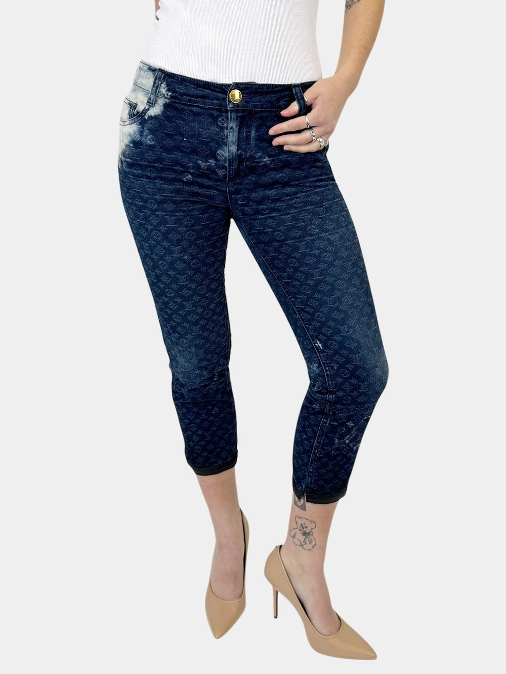 Monogram Skinny Capri Jeans