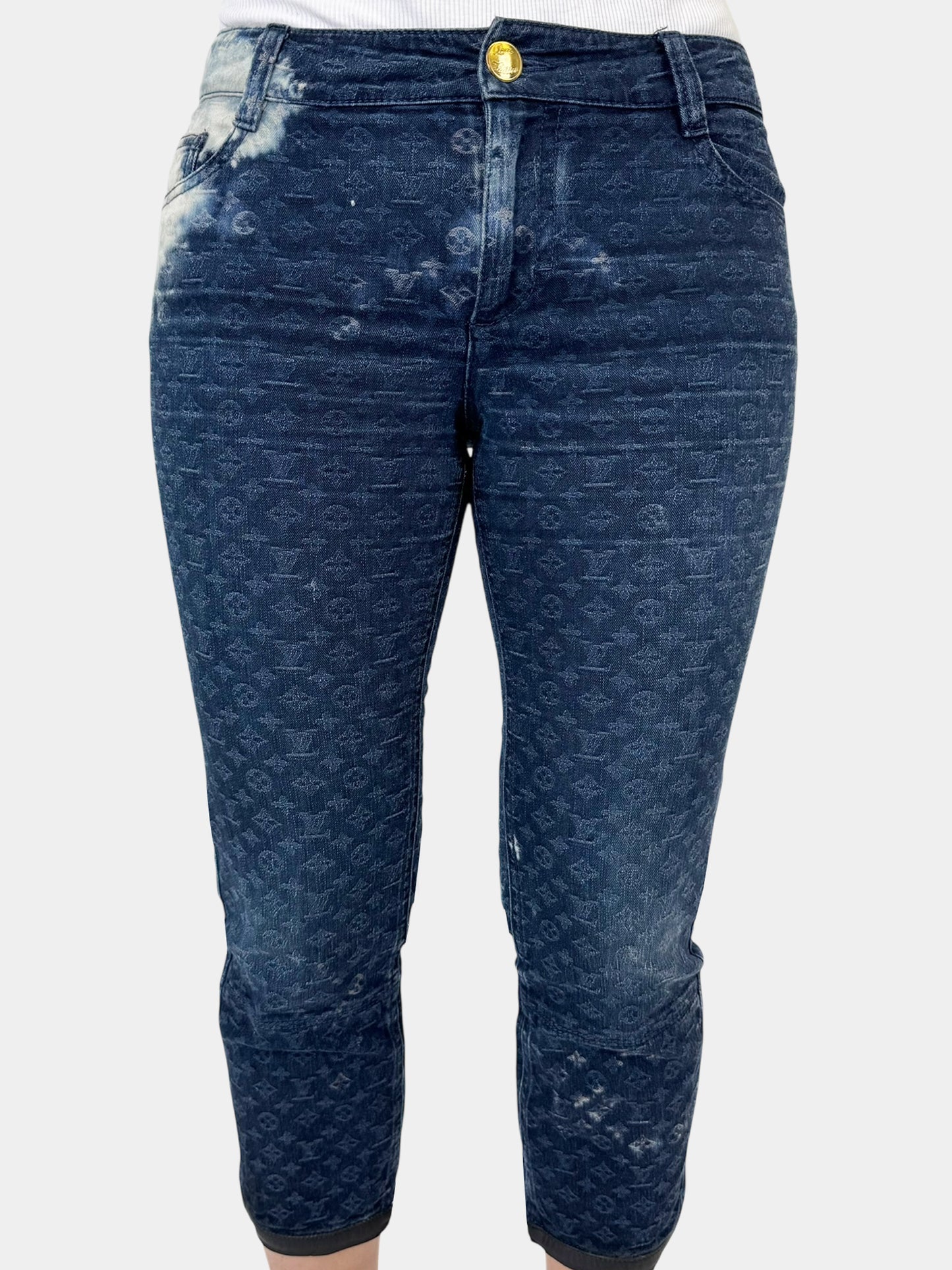 Monogram Skinny Capri Jeans - Size 38