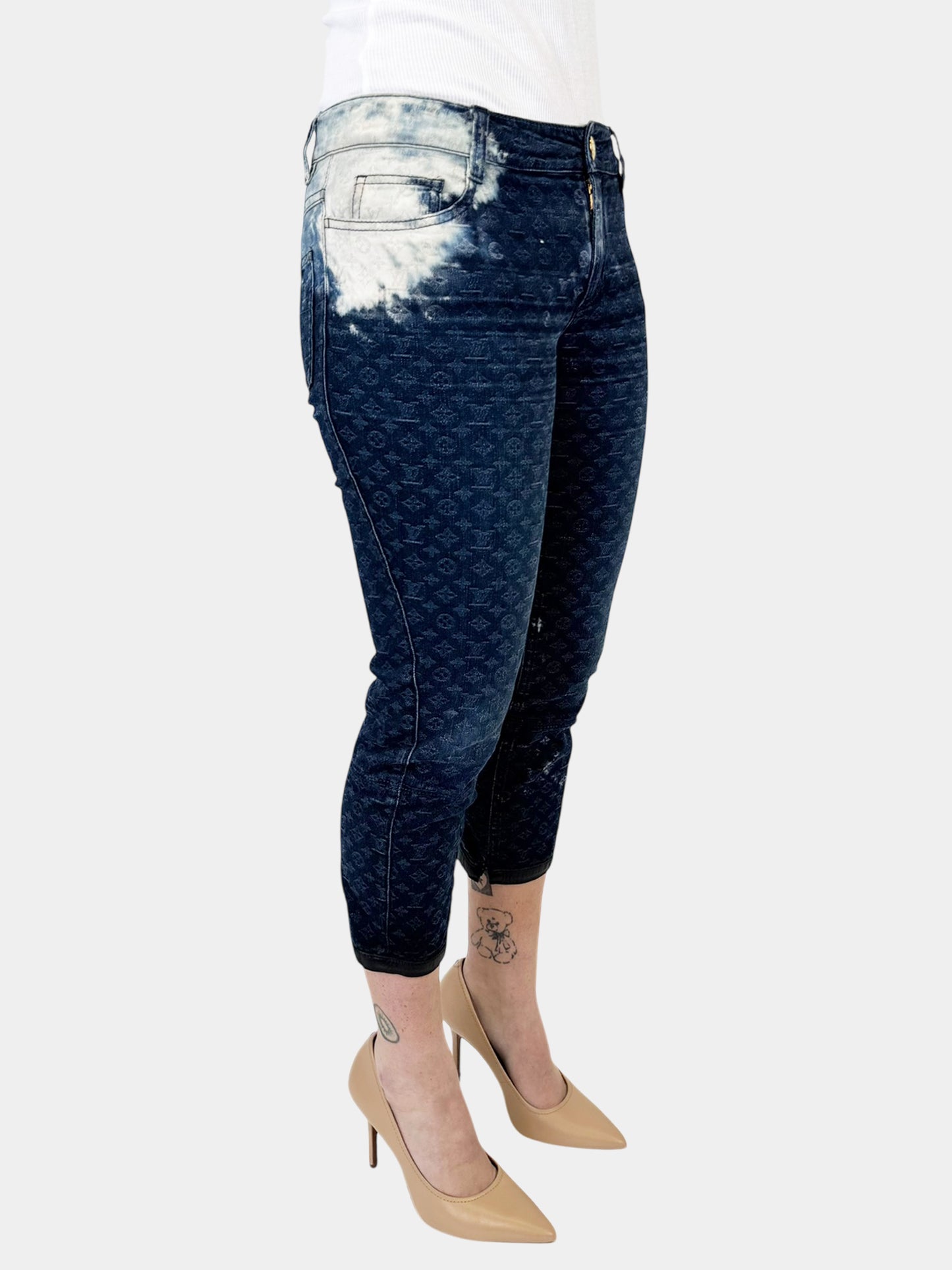 Monogram Skinny Capri Jeans - Size 38