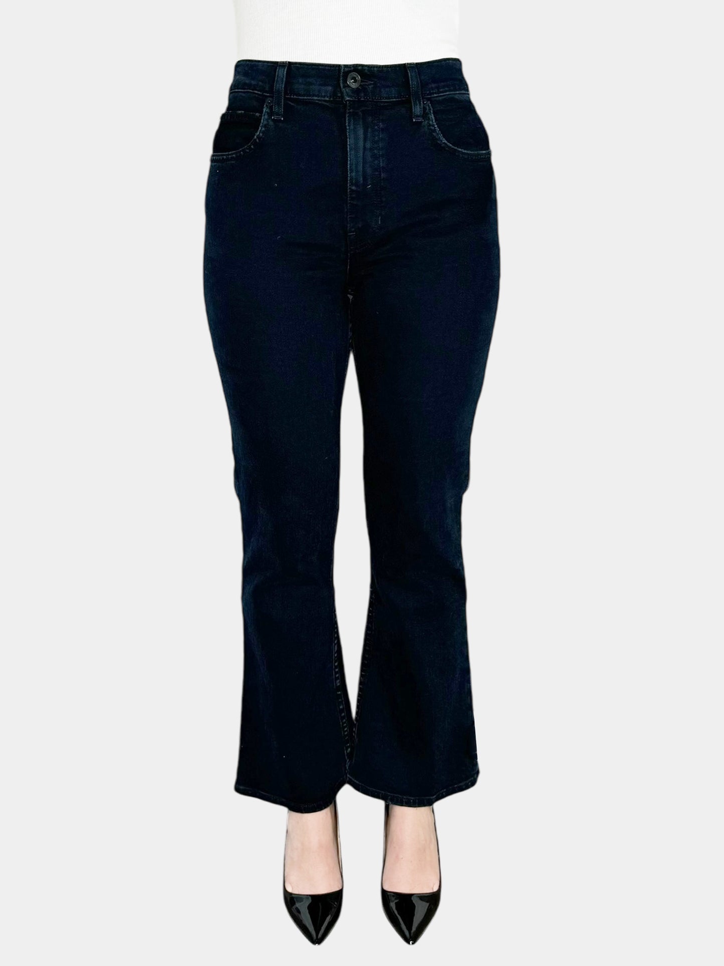 Mid Waist Cropped Flare Jeans - Size 27