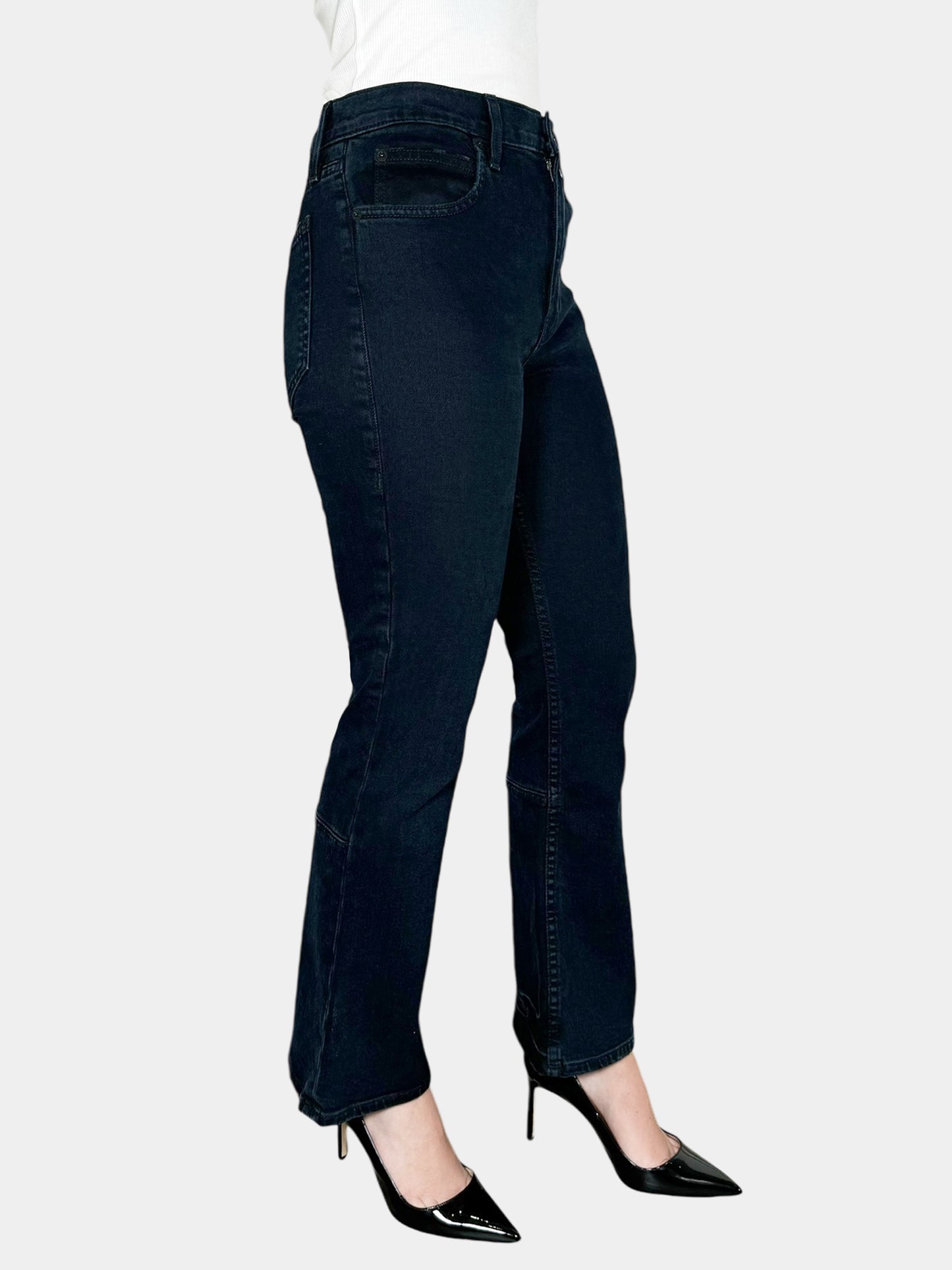 Mid Waist Cropped Flare Jeans - Size 27