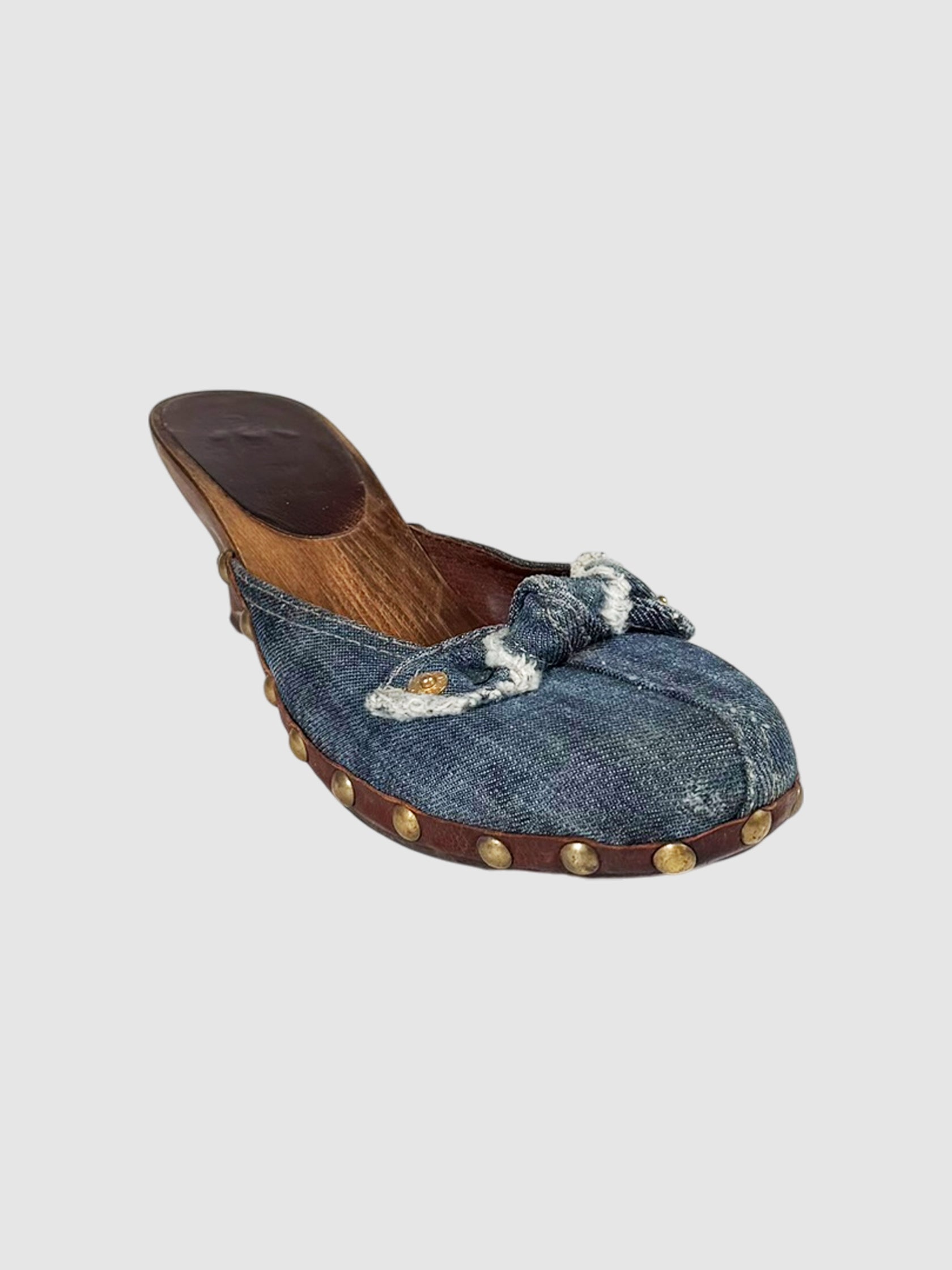 Denim Studded Clogs