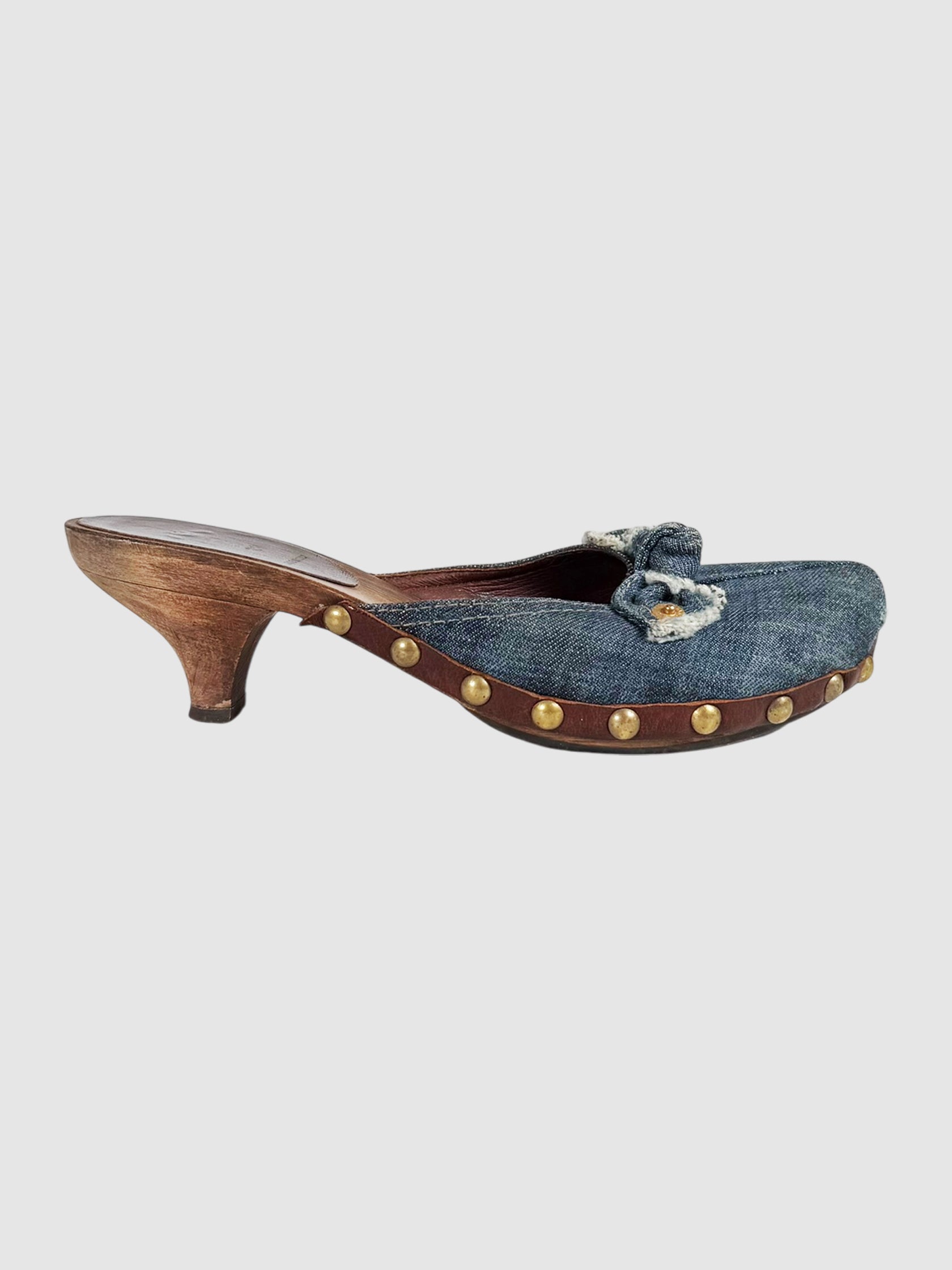 Denim Studded Clogs