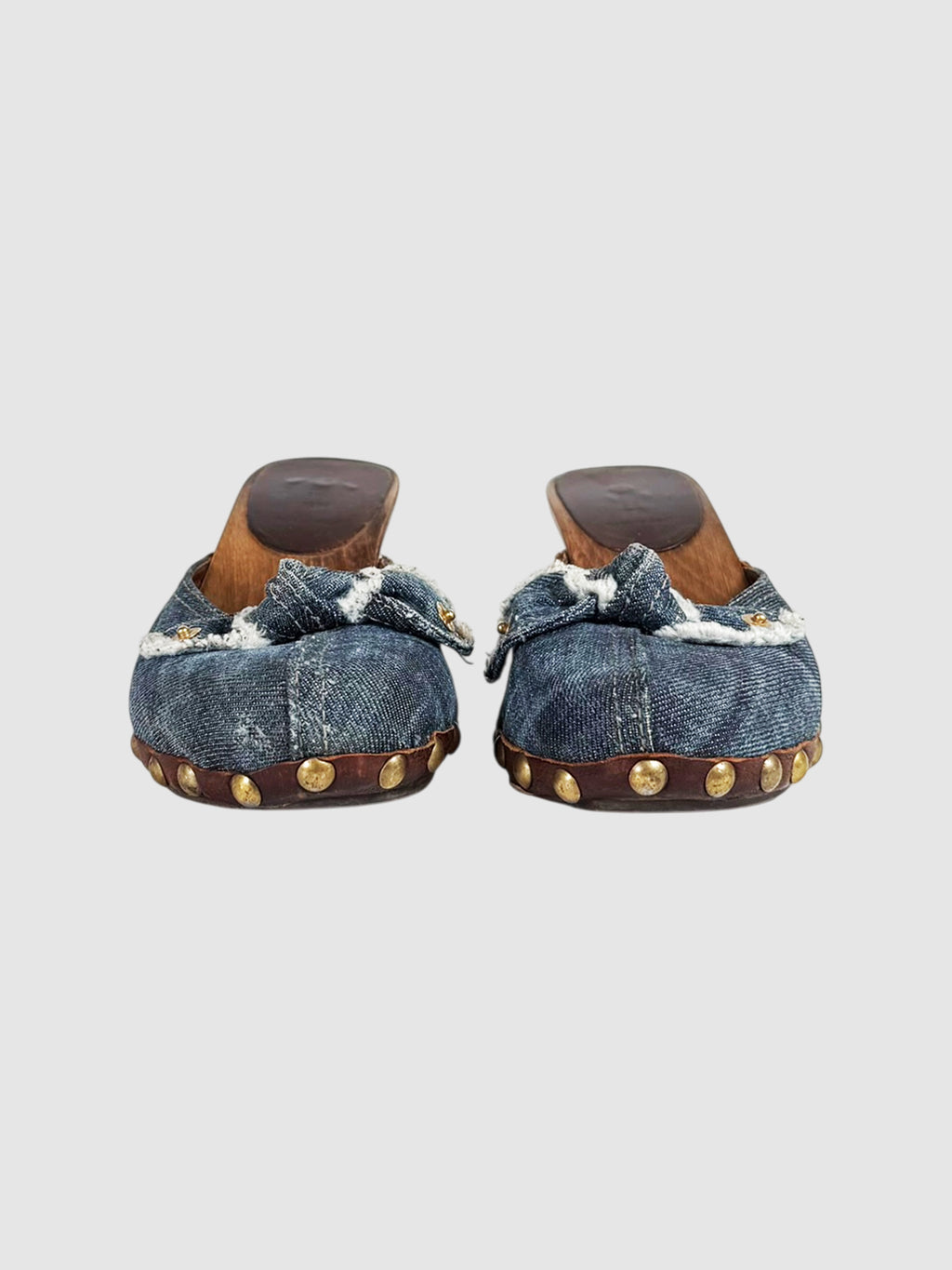 Denim Studded Clogs