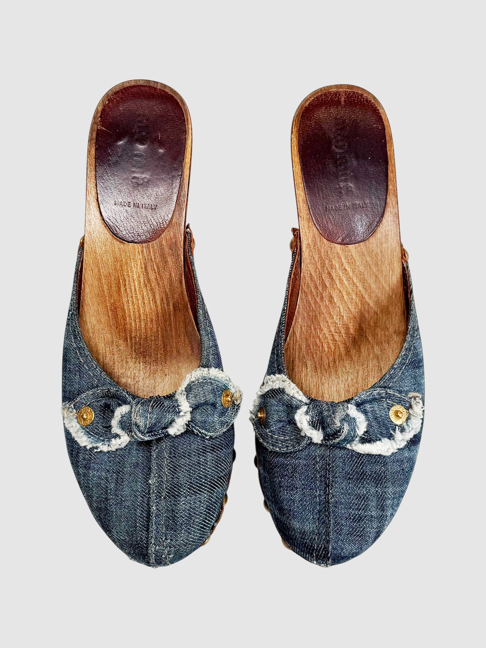Denim Studded Clogs