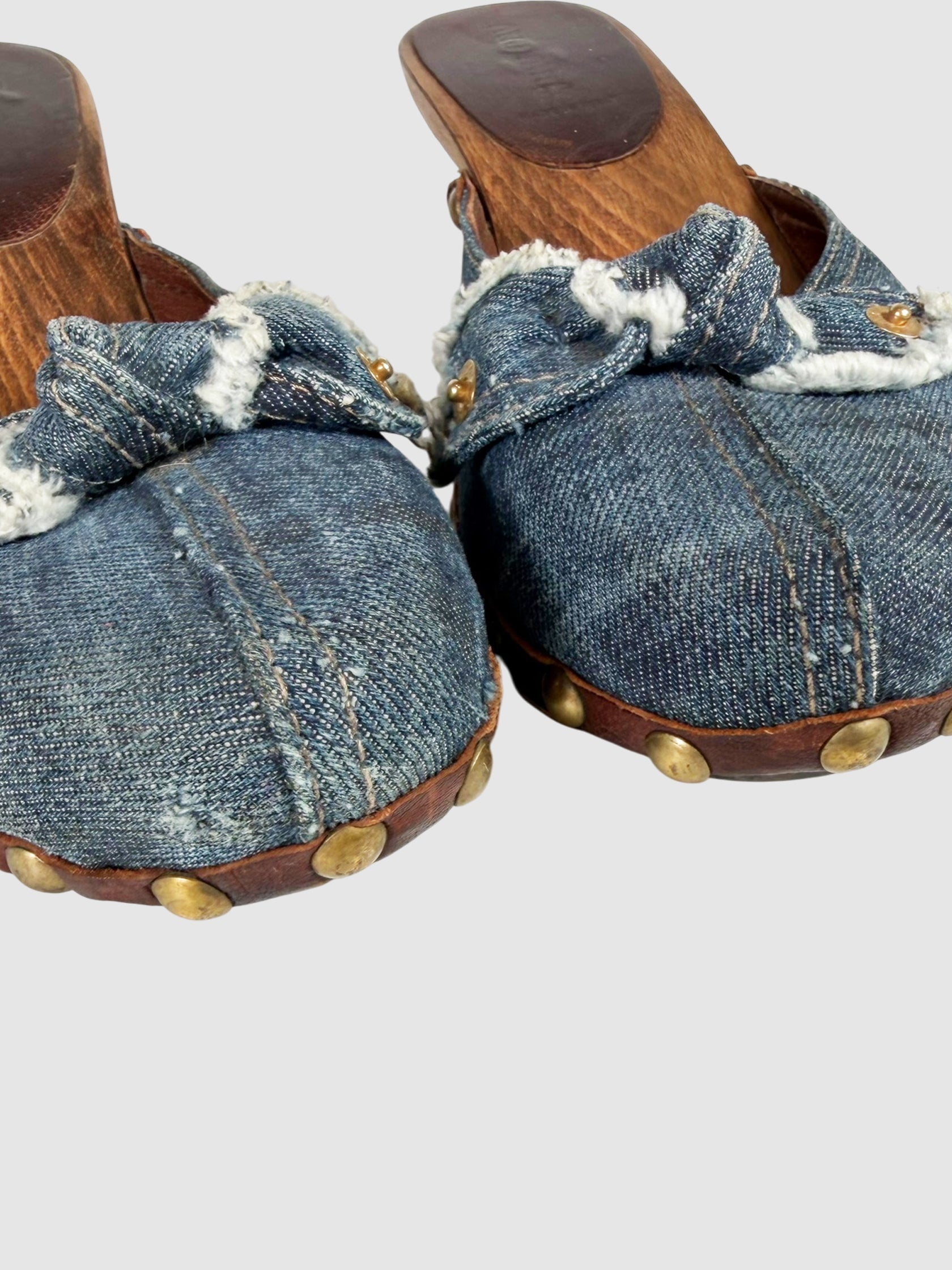 Denim Studded Clogs