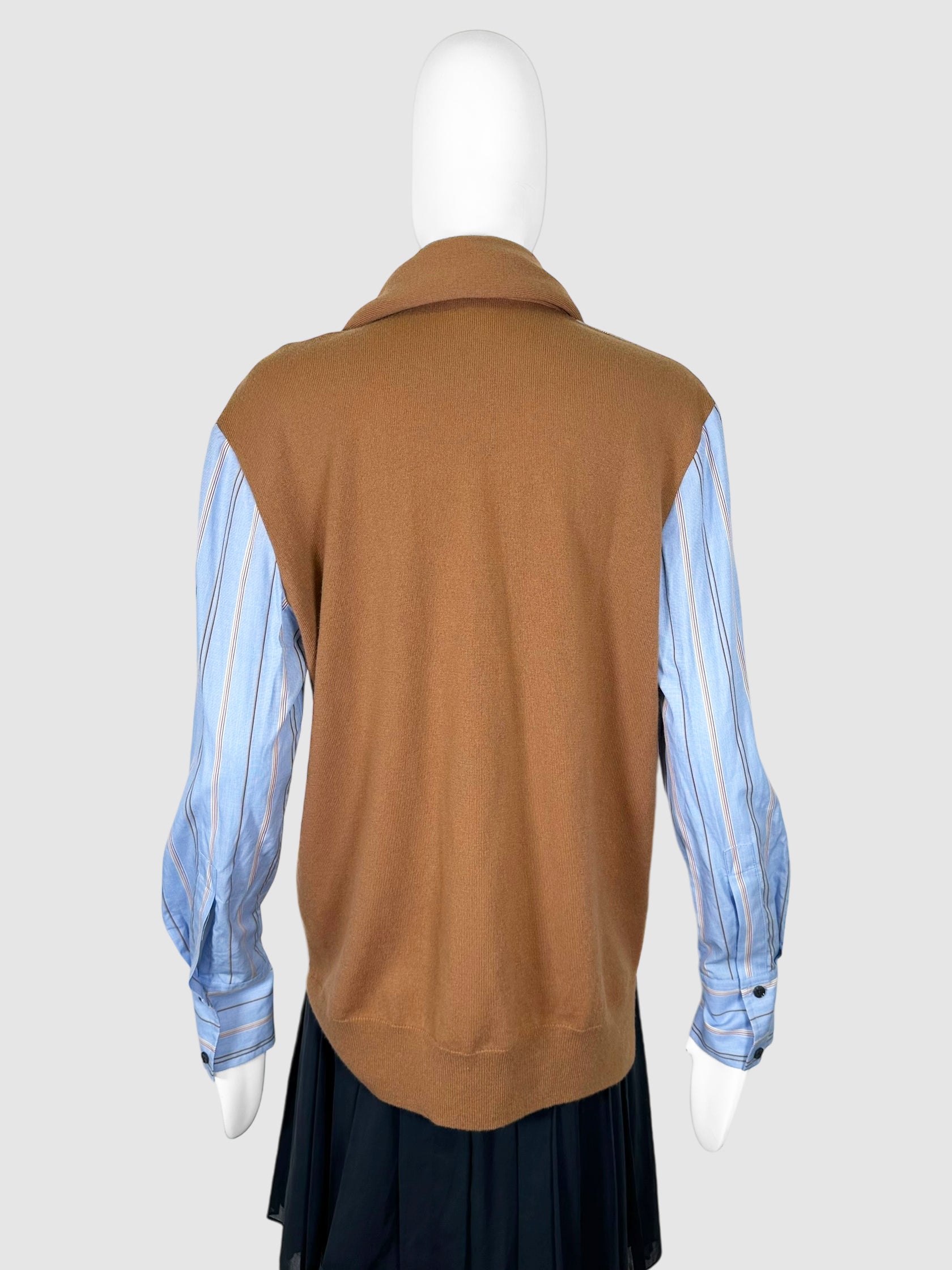 Sleeve Drape Accent Button Down Top - Size 8