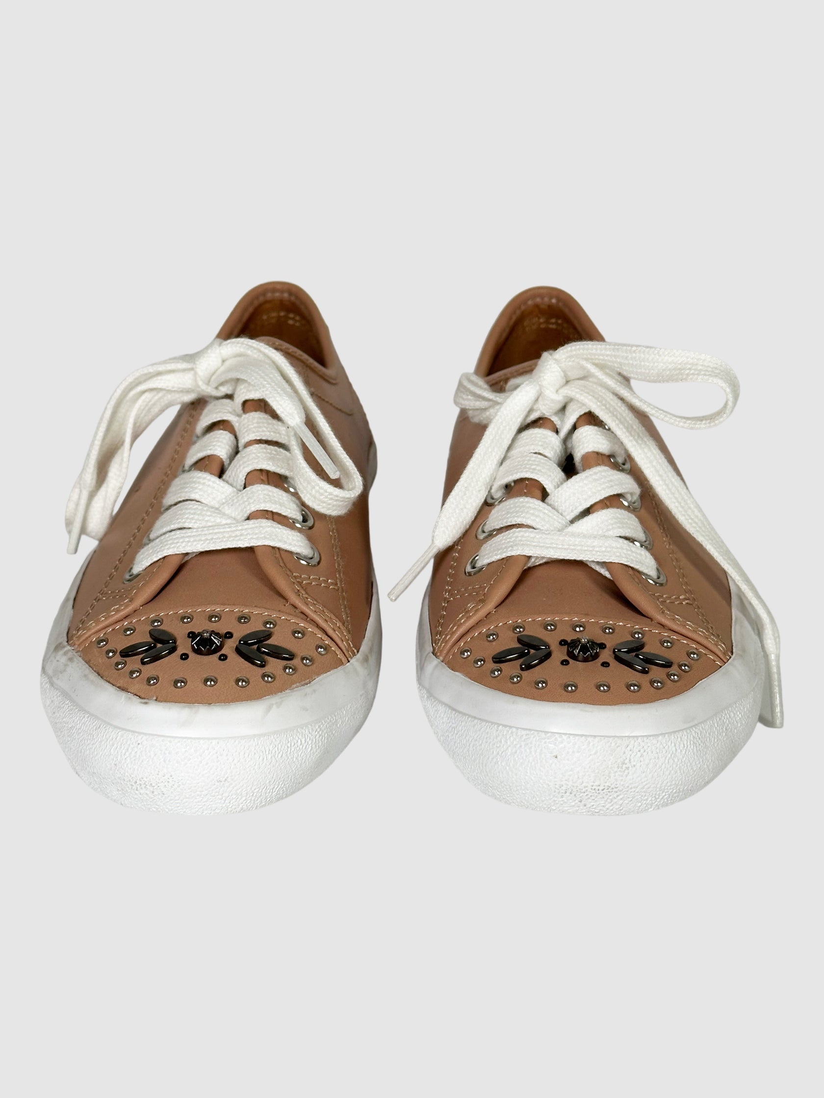 Leather Studded Sneakers - Size 6.5