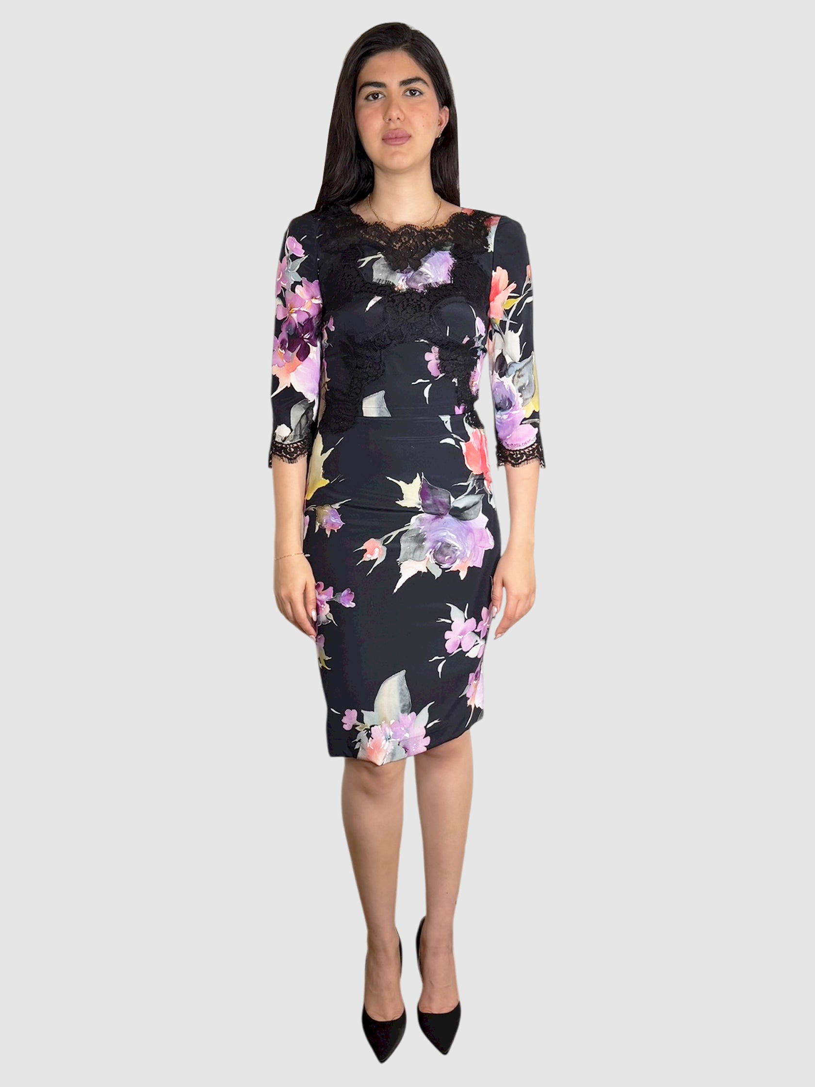 Silk Floral Dress