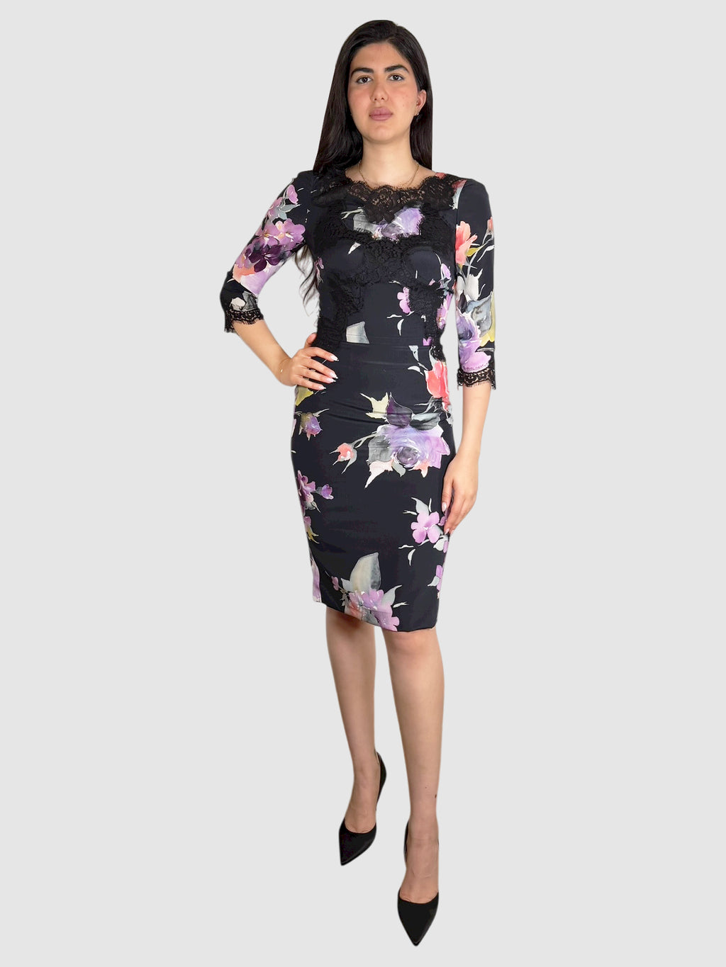 Silk Floral Dress