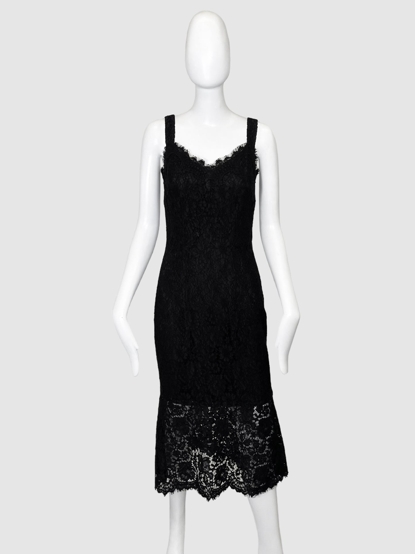 Dolce & Gabbana Lacy Sleeveless Dress - Size 40