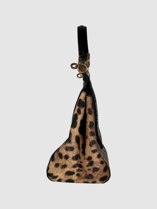 Dolce & Gabbana Leopard Print Miss Sicily Convertible Handle Bag