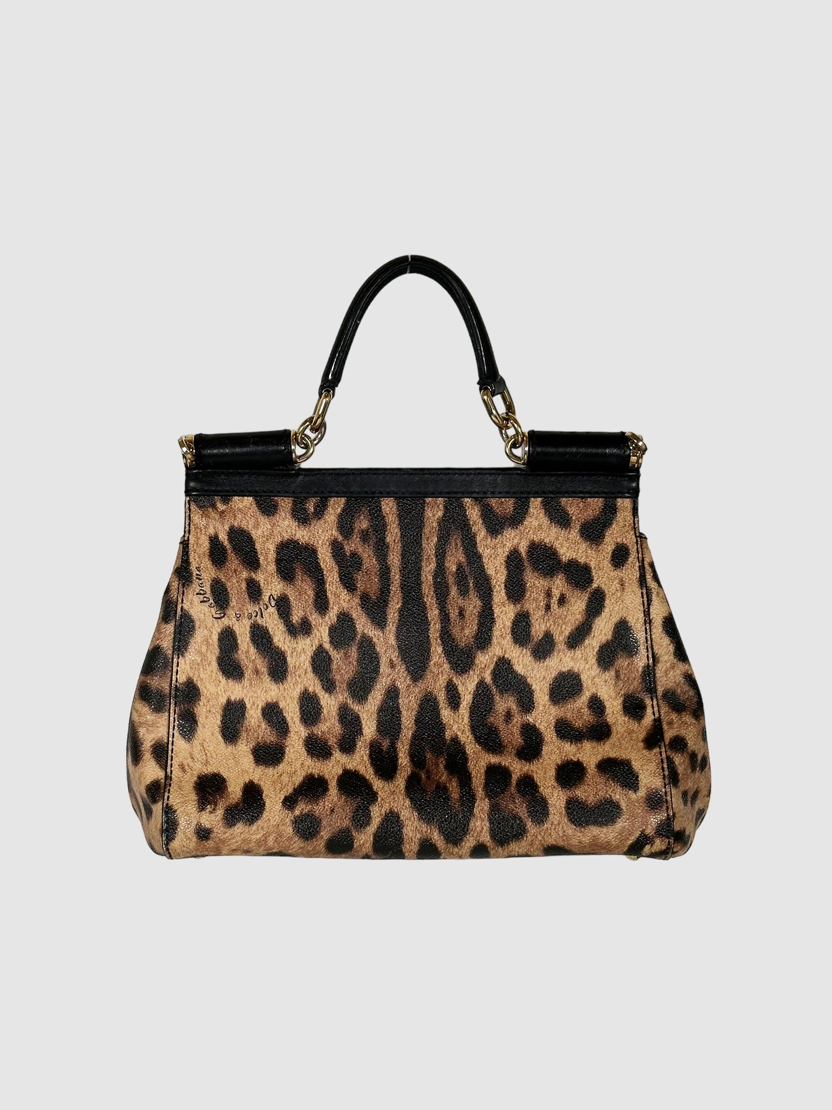 Leopard Print Miss Sicily Convertible Handle Bag